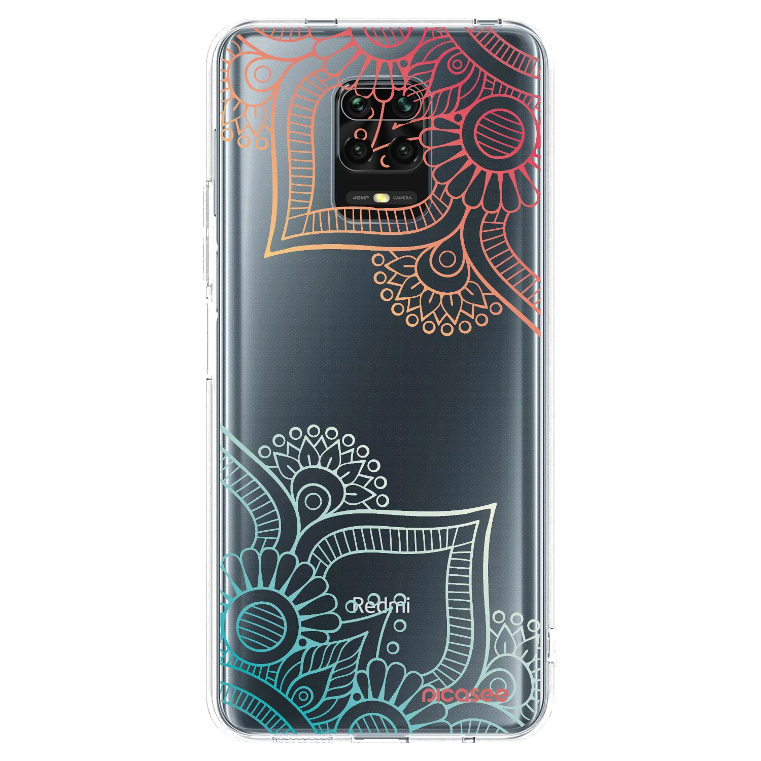 Picasee silikonowe przeźroczyste etui na Xiaomi Redmi Note 9 Pro - Flowers pattern