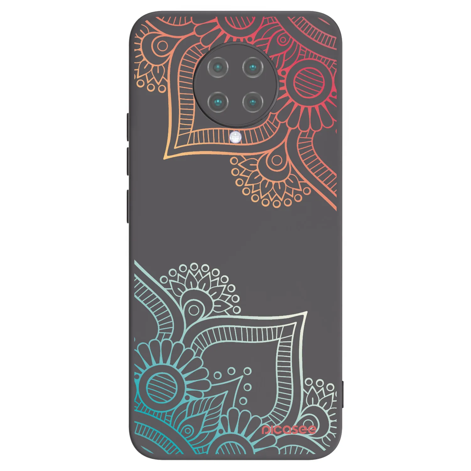 Picasee silikonowe czarne etui na Xiaomi Poco F2 Pro - Flowers pattern
