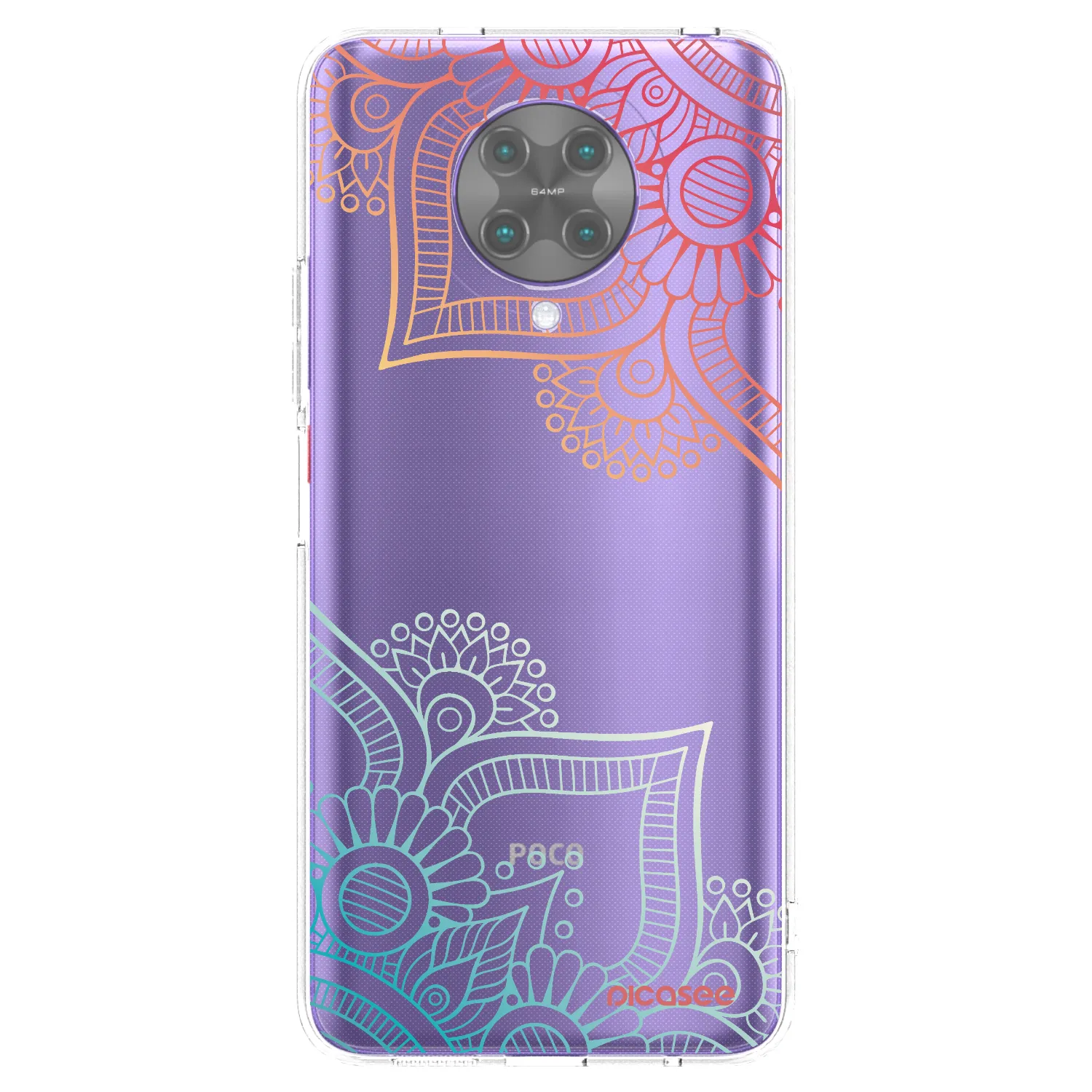 Picasee silikonowe przeźroczyste etui na Xiaomi Poco F2 Pro - Flowers pattern