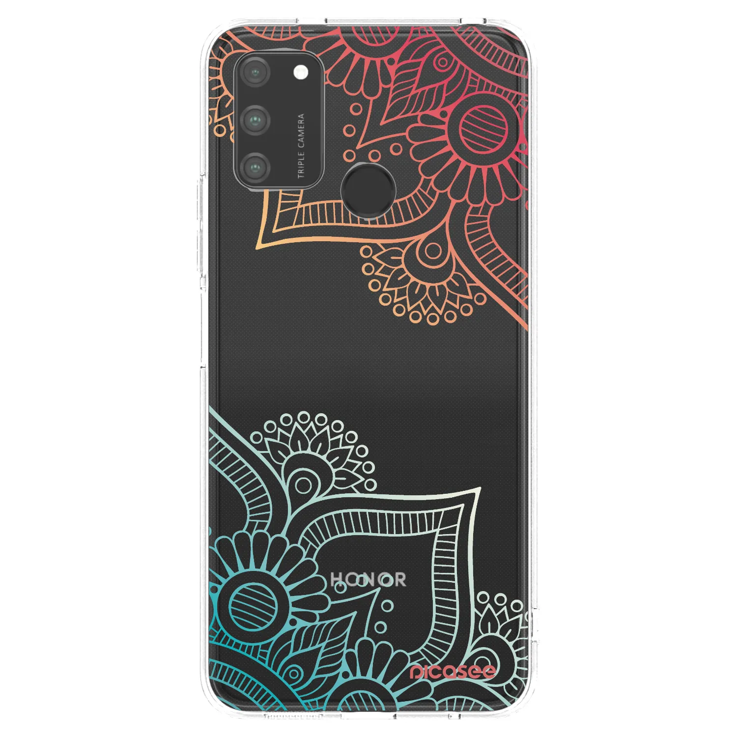 Picasee silikonowe przeźroczyste etui na Honor 9A - Flowers pattern