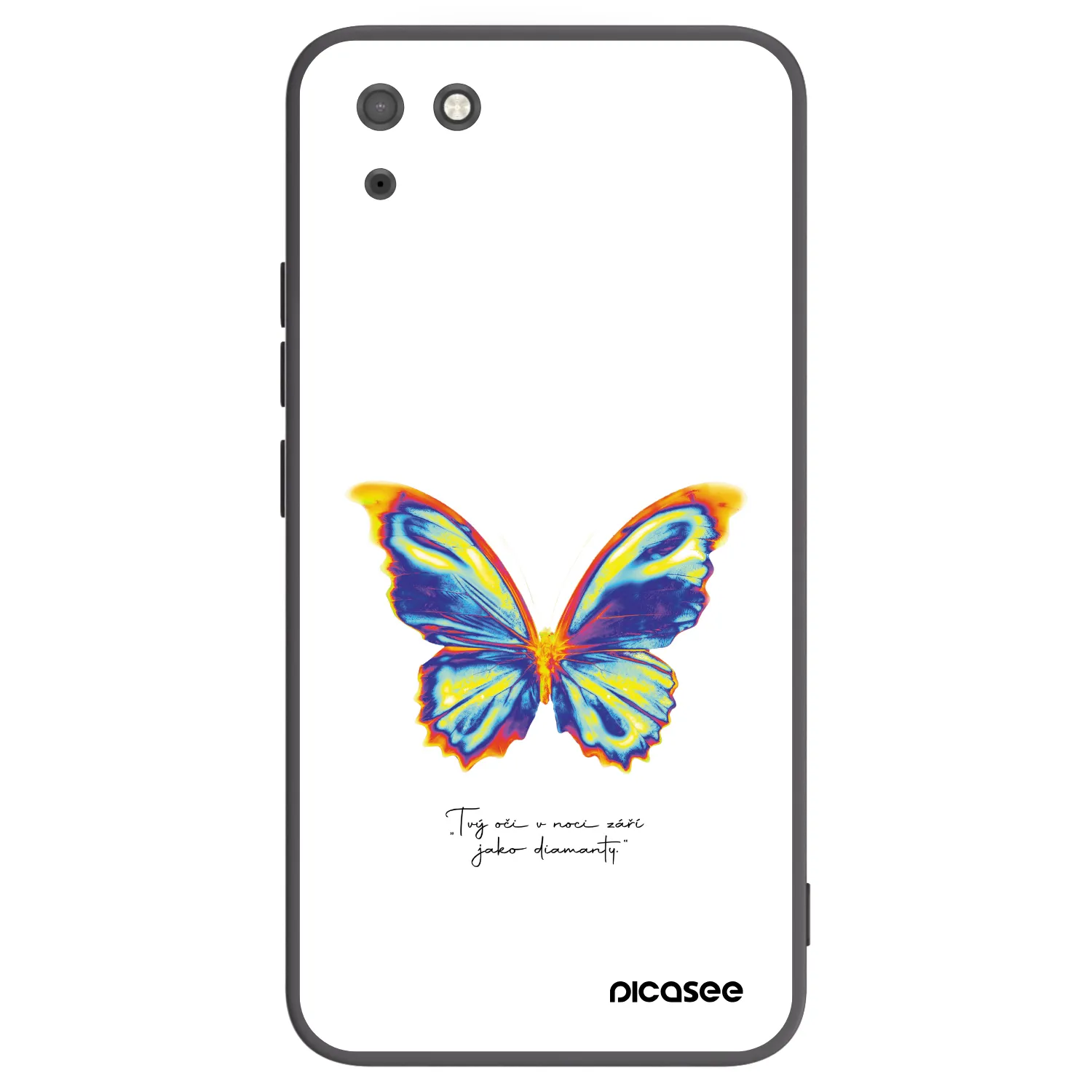 Picasee silikonowe czarne etui na Huawei Y5P - Diamanty White