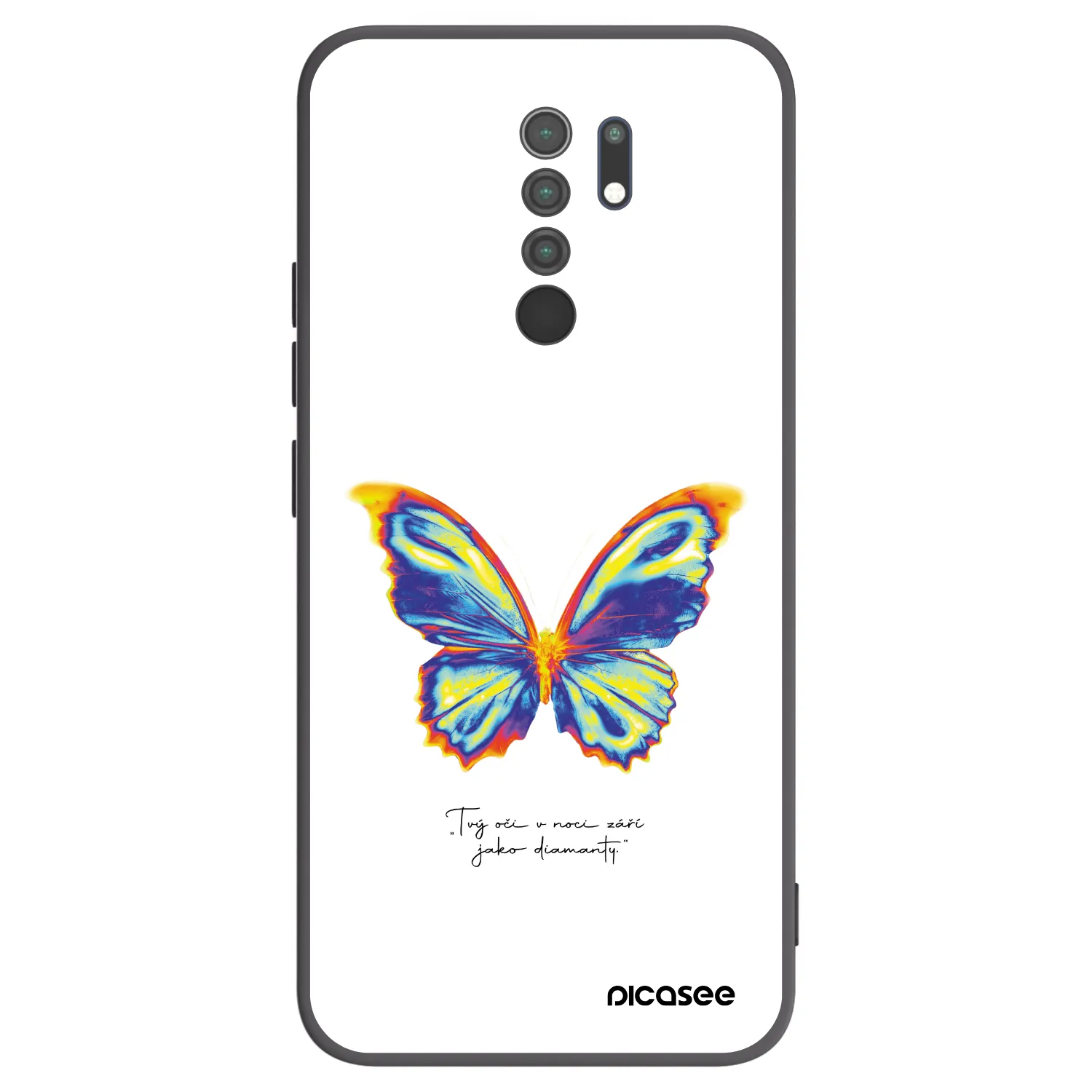 Picasee silikonowe czarne etui na Xiaomi Redmi 9 - Diamanty White