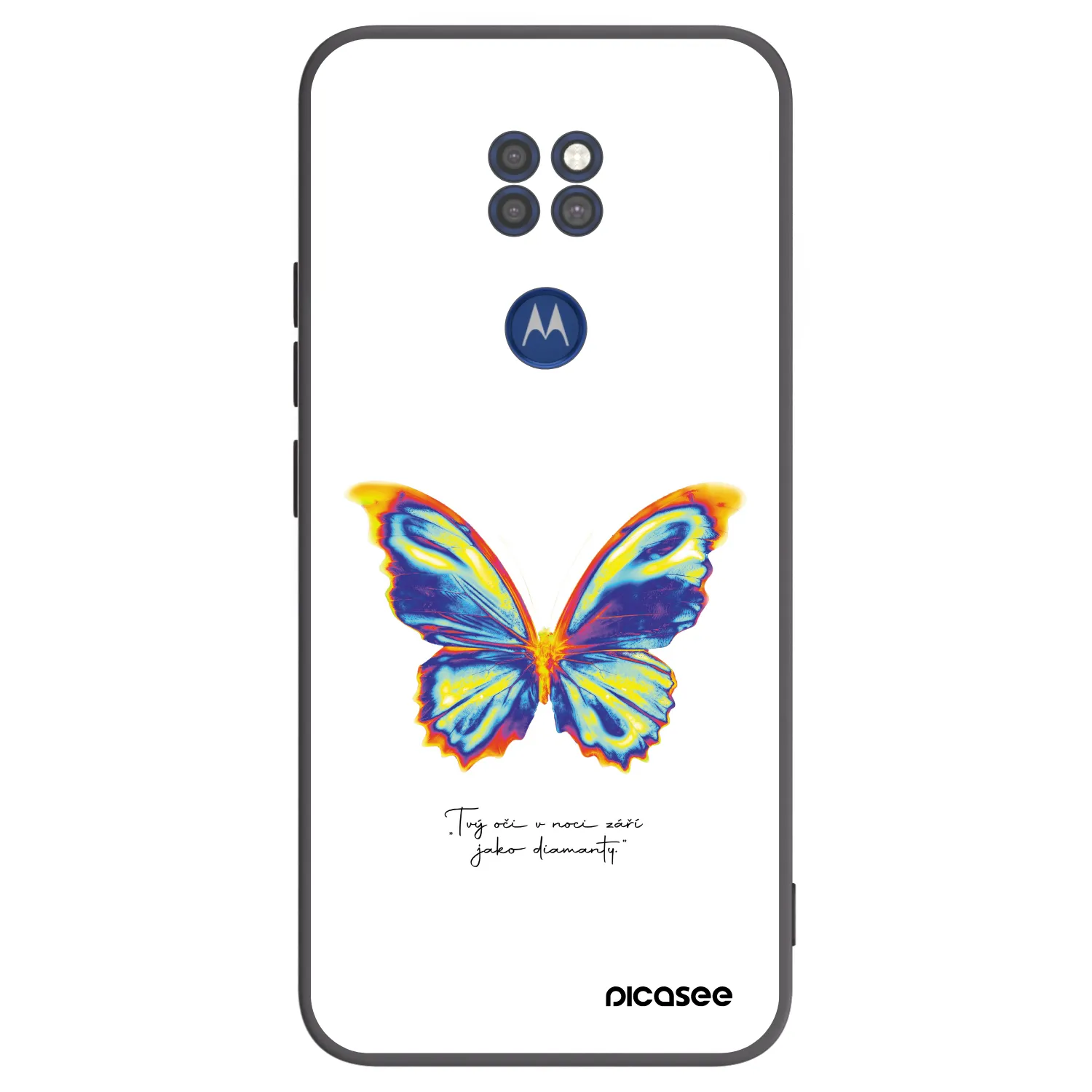 Picasee silikonowe czarne etui na Motorola Moto G9 Play - Diamanty White