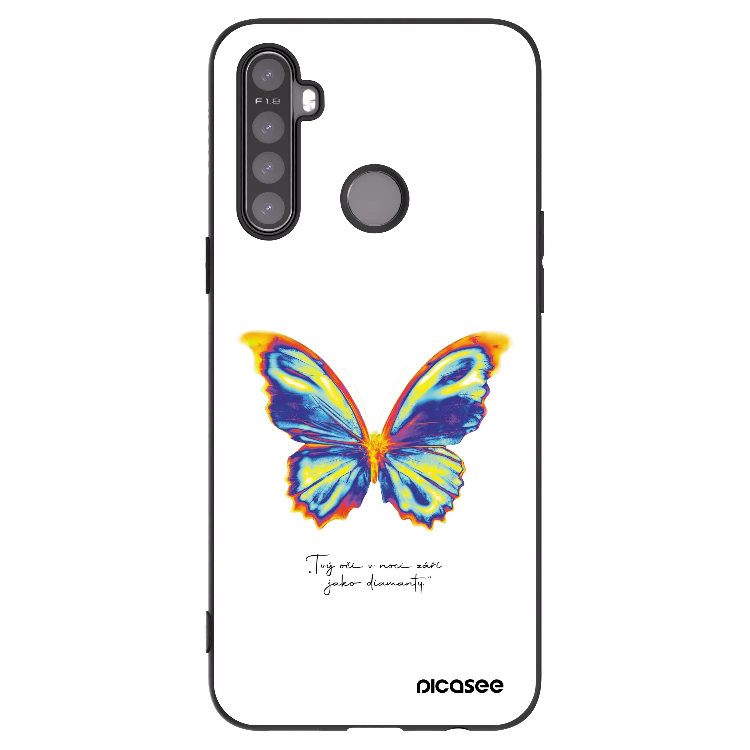 Picasee silikonowe czarne etui na Realme 5 - Diamanty White