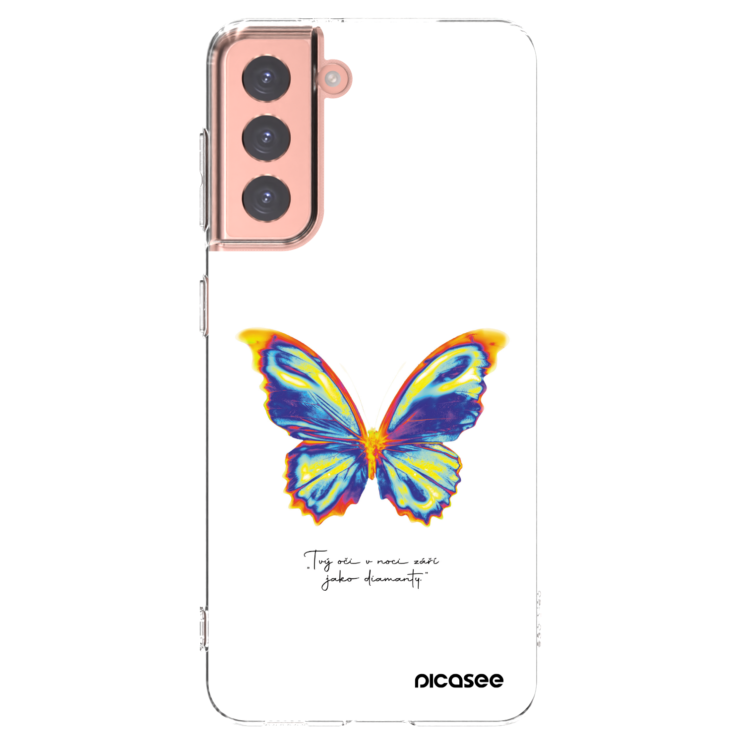 Picasee silikonowe przeźroczyste etui na Samsung Galaxy S21 5G G991B - Diamanty White