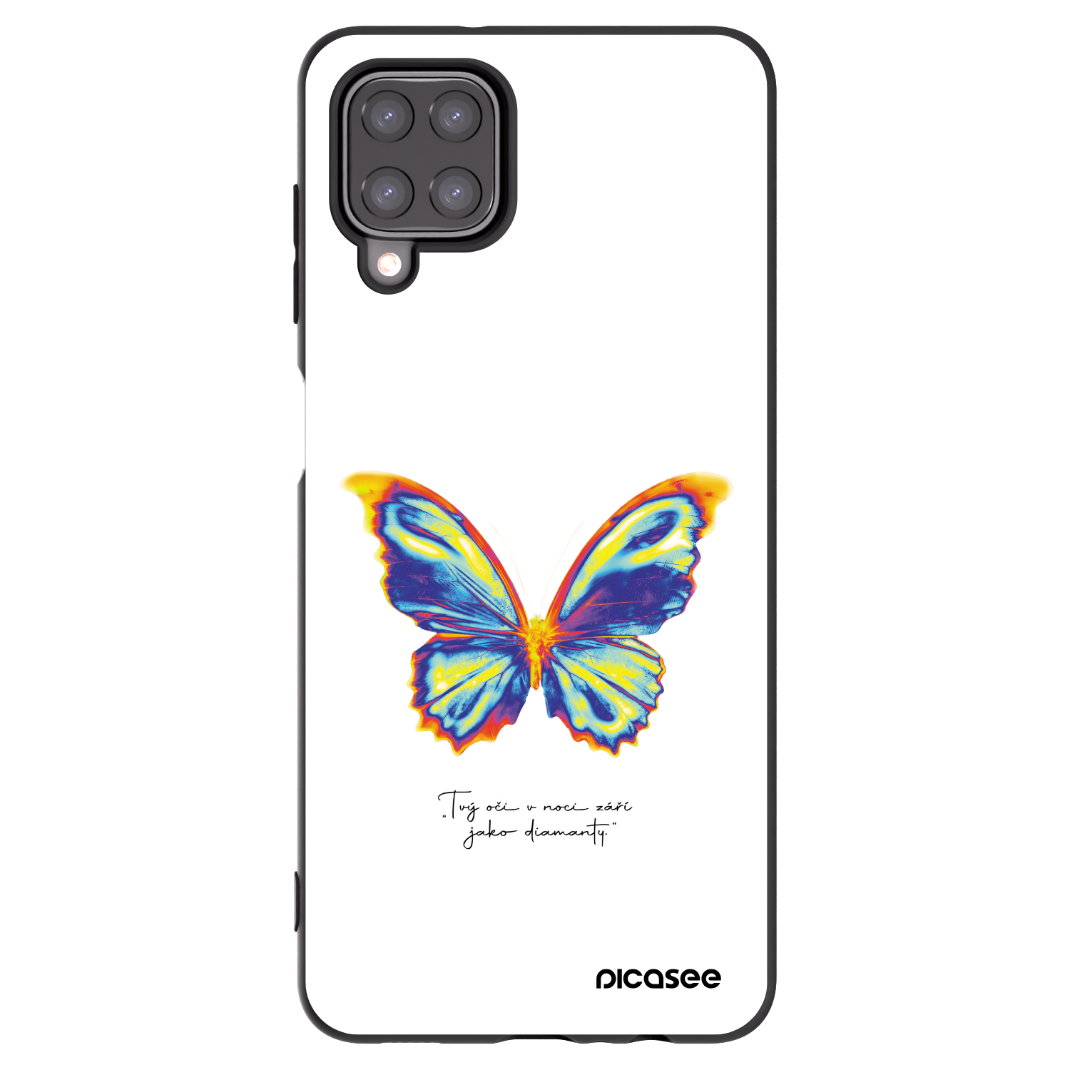 Picasee silikonowe czarne etui na Samsung Galaxy A12 A125F - Diamanty White
