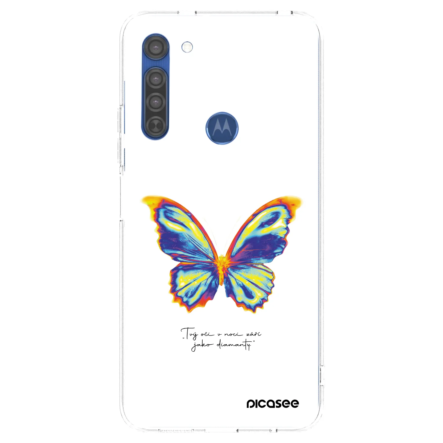 Picasee silikonowe przeźroczyste etui na Motorola Moto G8 - Diamanty White