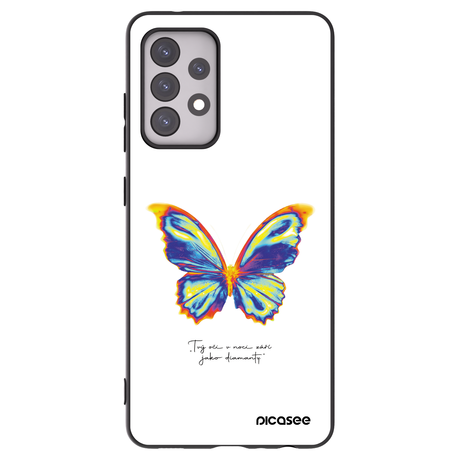 Picasee silikonowe czarne etui na Samsung Galaxy A52 5G A525F - Diamanty White