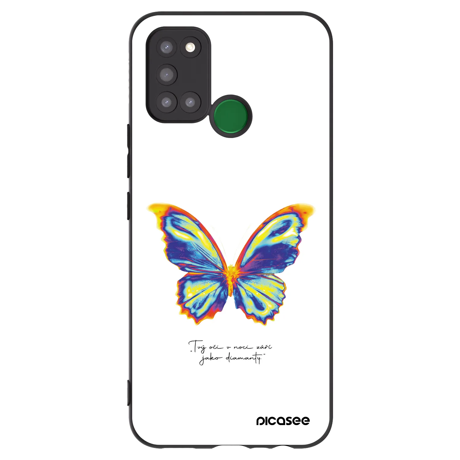 Picasee silikonowe czarne etui na Realme 7i - Diamanty White
