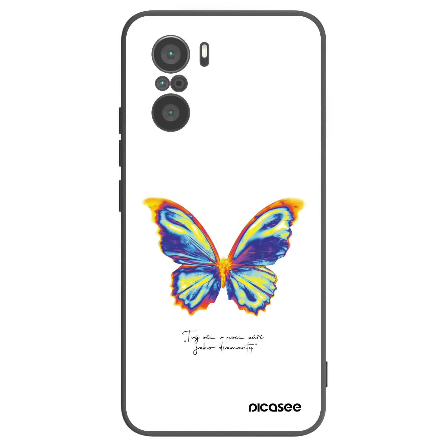 Picasee silikonowe czarne etui na Xiaomi Poco F3 - Diamanty White