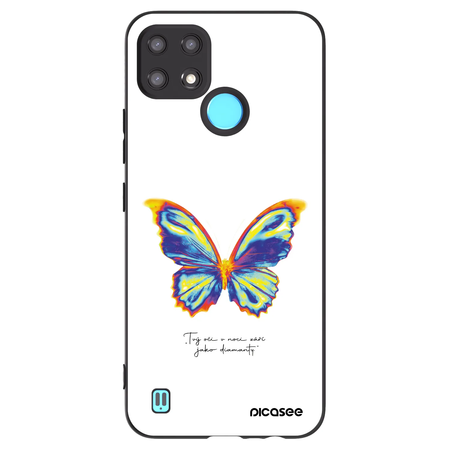 Picasee silikonowe czarne etui na Realme C21 - Diamanty White