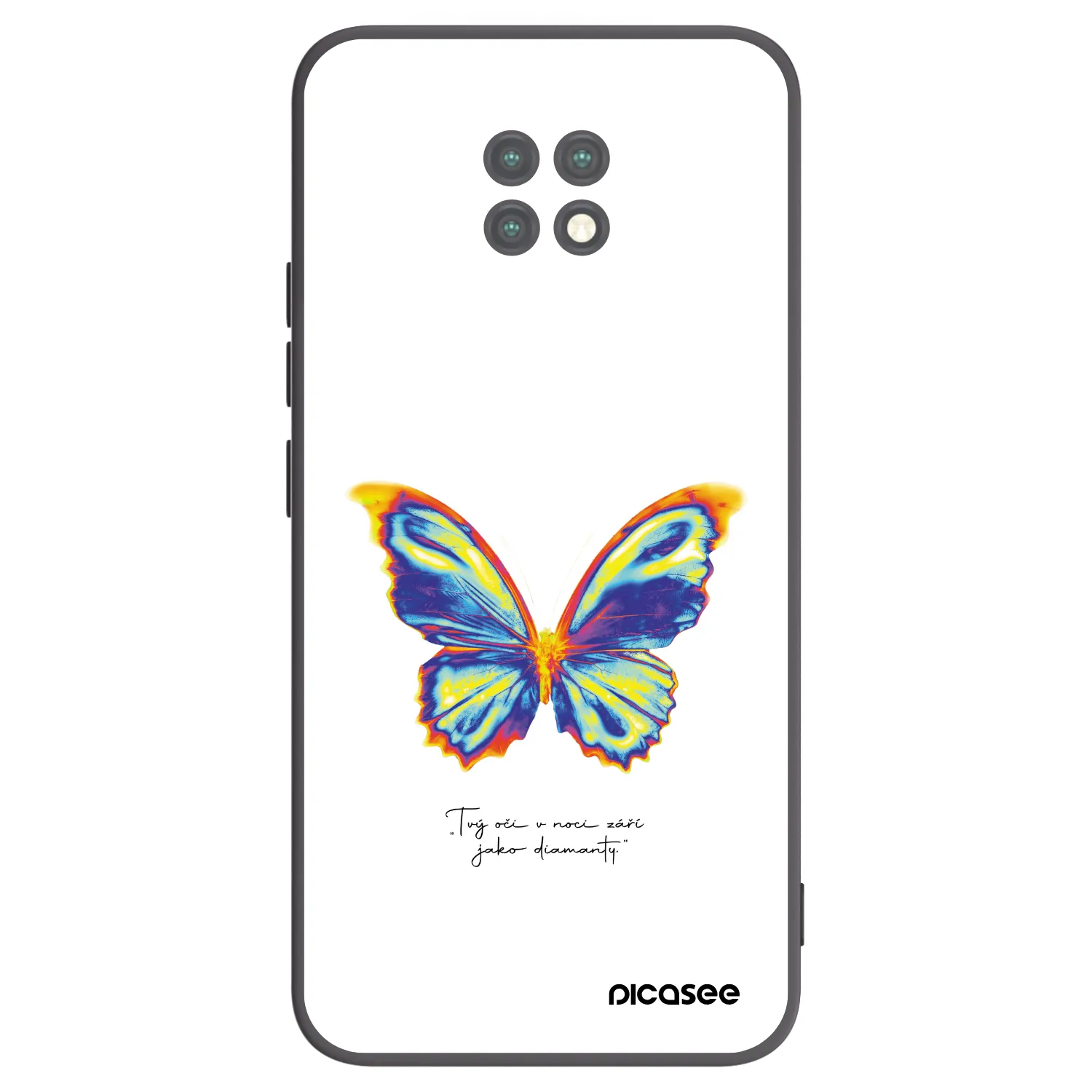 Picasee silikonowe czarne etui na Xiaomi Redmi Note 9T - Diamanty White