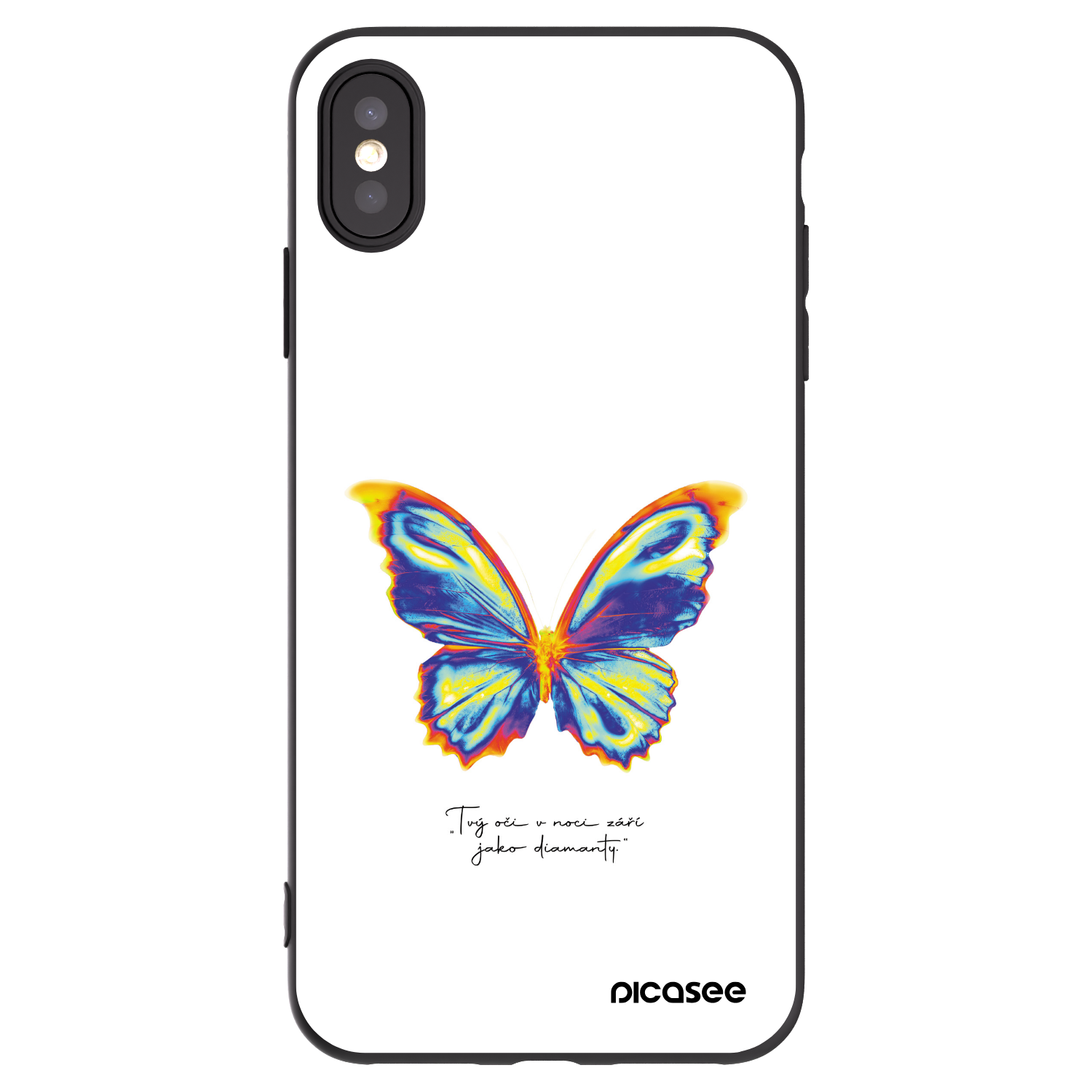 Picasee silikonowe czarne etui na Apple iPhone XS Max - Diamanty White