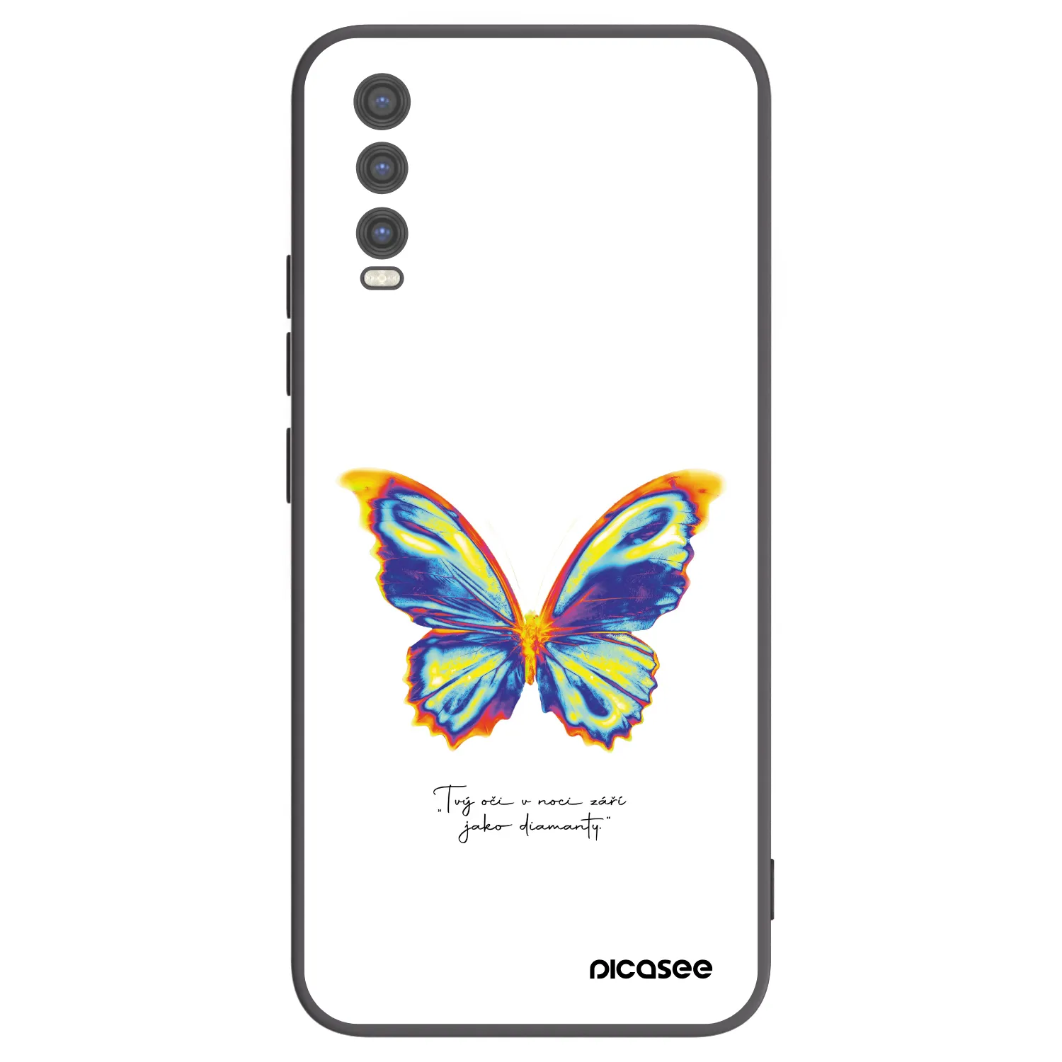 Picasee silikonowe czarne etui na Vivo Y20s - Diamanty White