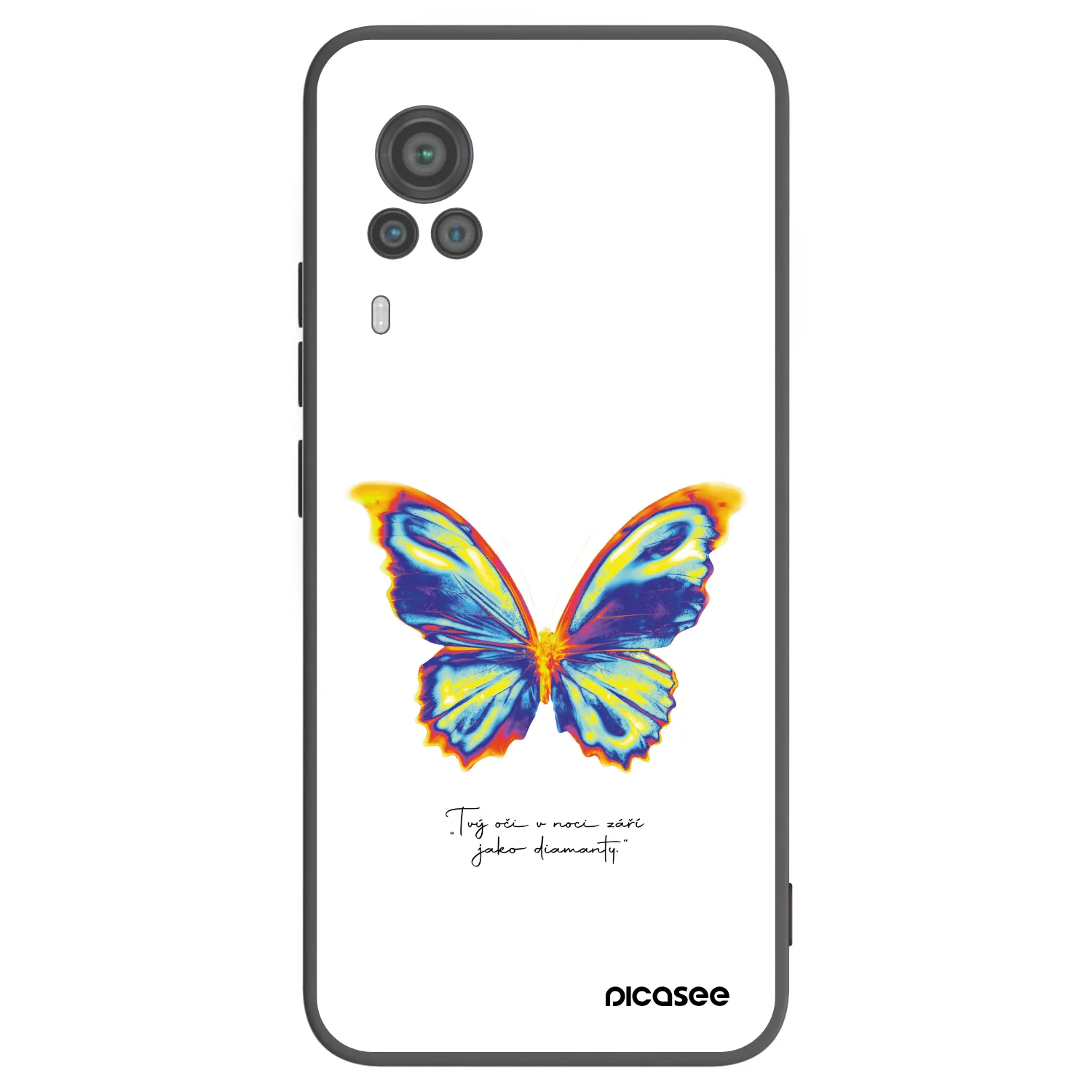 Picasee silikonowe czarne etui na Vivo X60 Pro 5G - Diamanty White