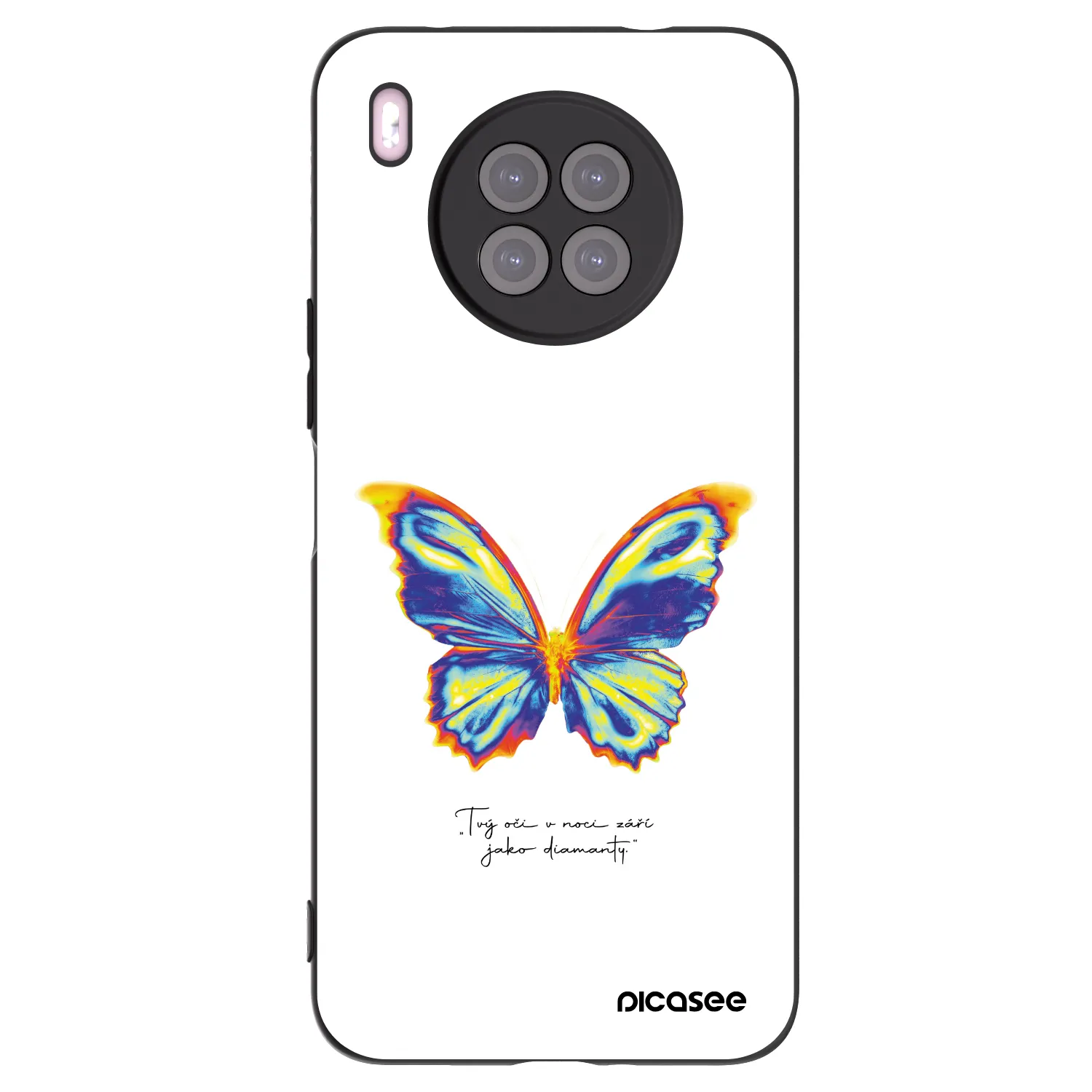 Picasee silikonowe czarne etui na Huawei Nova 8i - Diamanty White