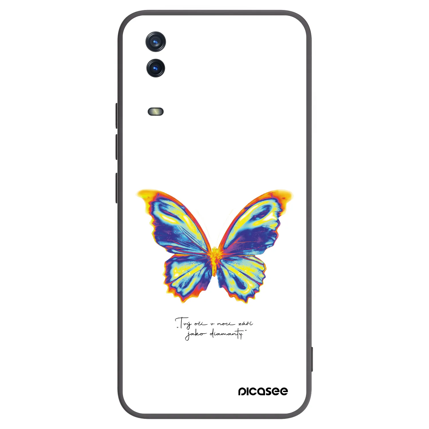 Picasee silikonowe czarne etui na Vivo Y11s - Diamanty White