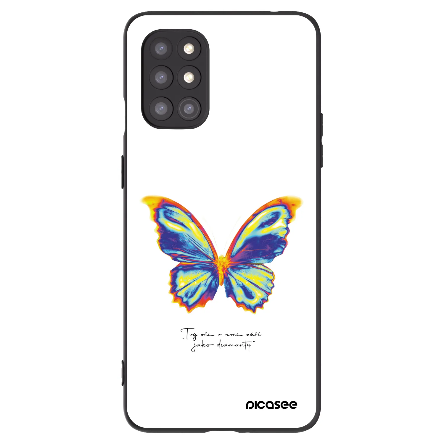 Picasee silikonowe czarne etui na OnePlus 8T - Diamanty White