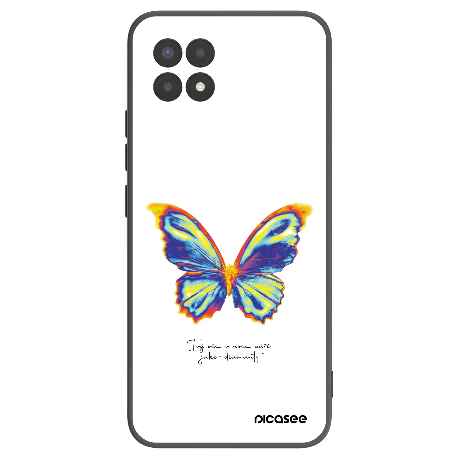 Picasee silikonowe czarne etui na Realme 8i - Diamanty White