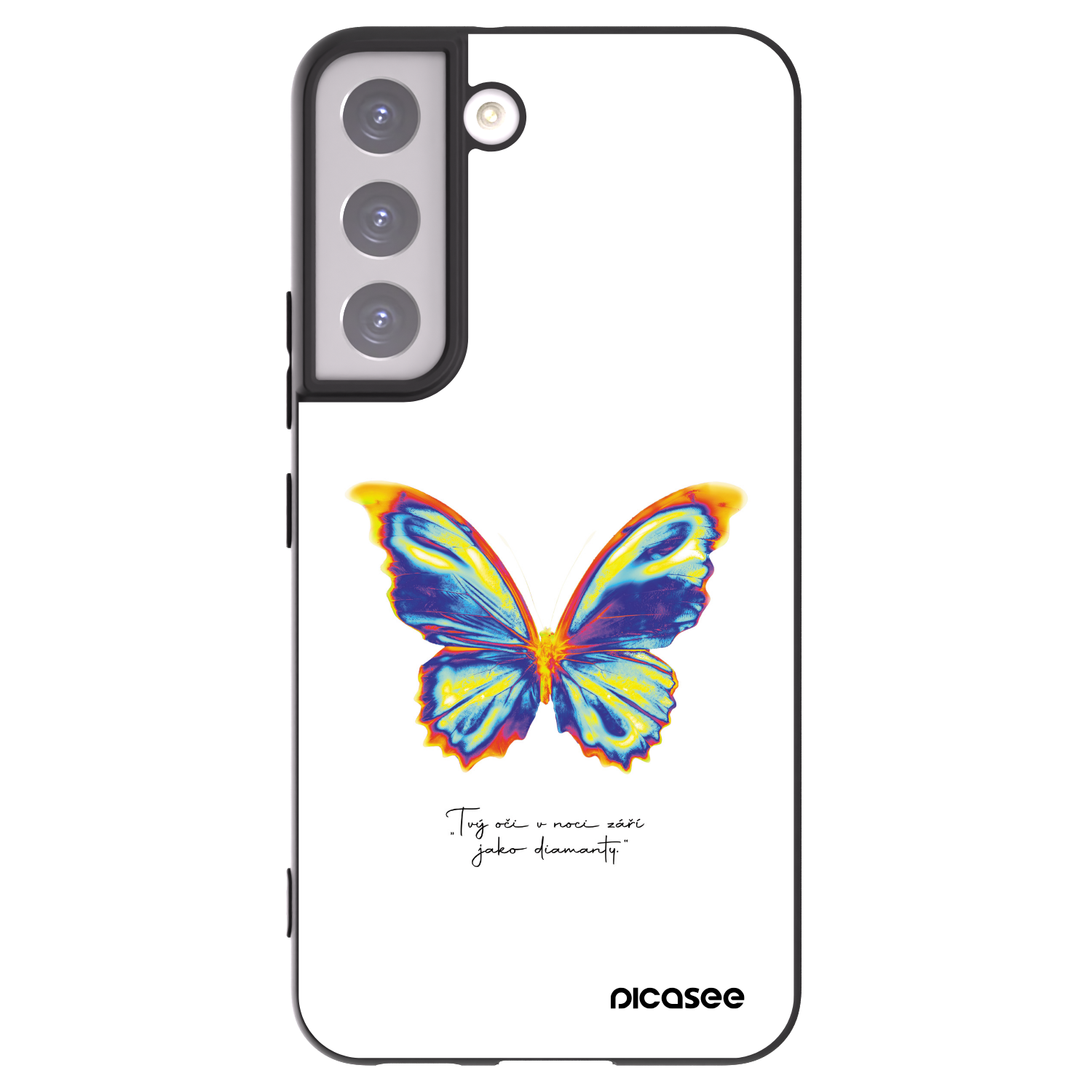 Picasee silikonowe czarne etui na Samsung Galaxy S22 5G - Diamanty White