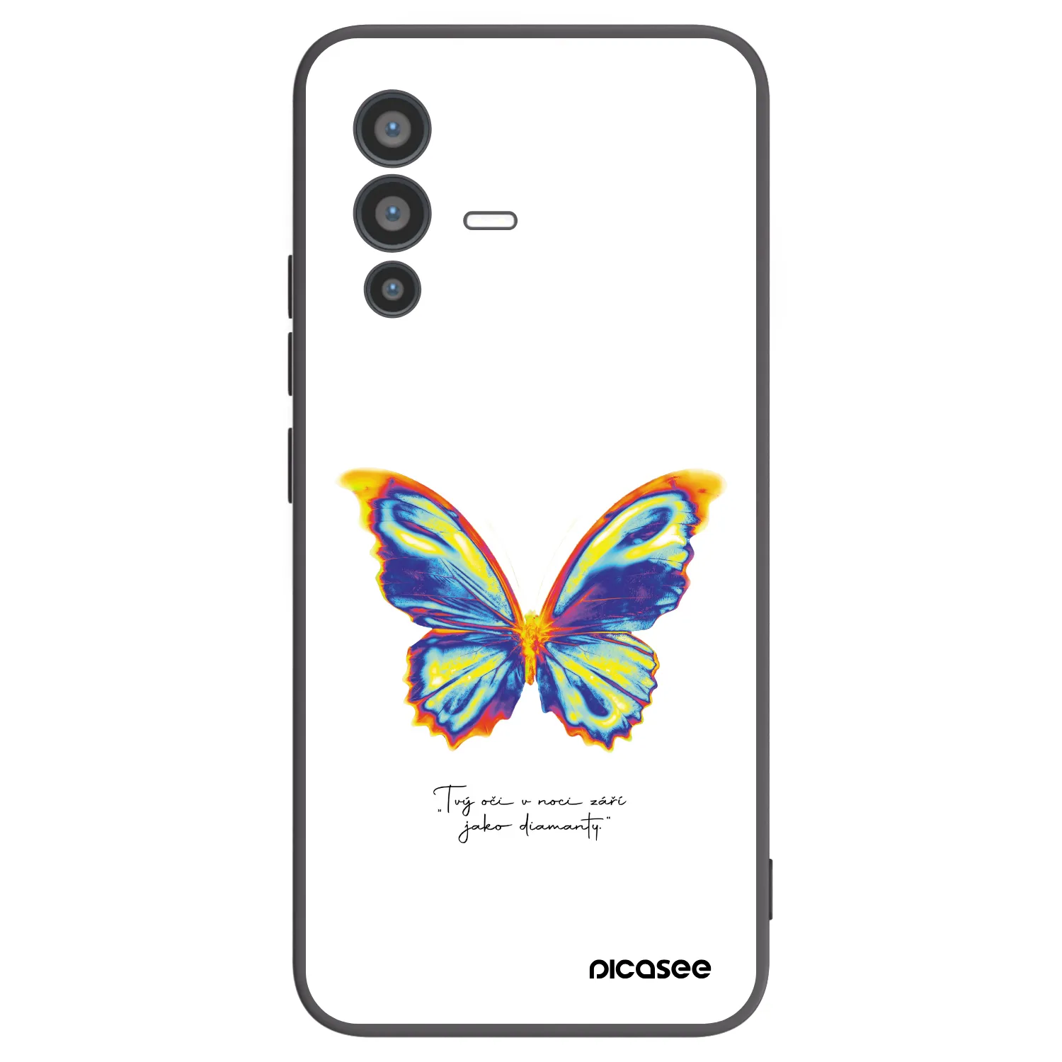 Picasee silikonowe czarne etui na Vivo V23 5G - Diamanty White