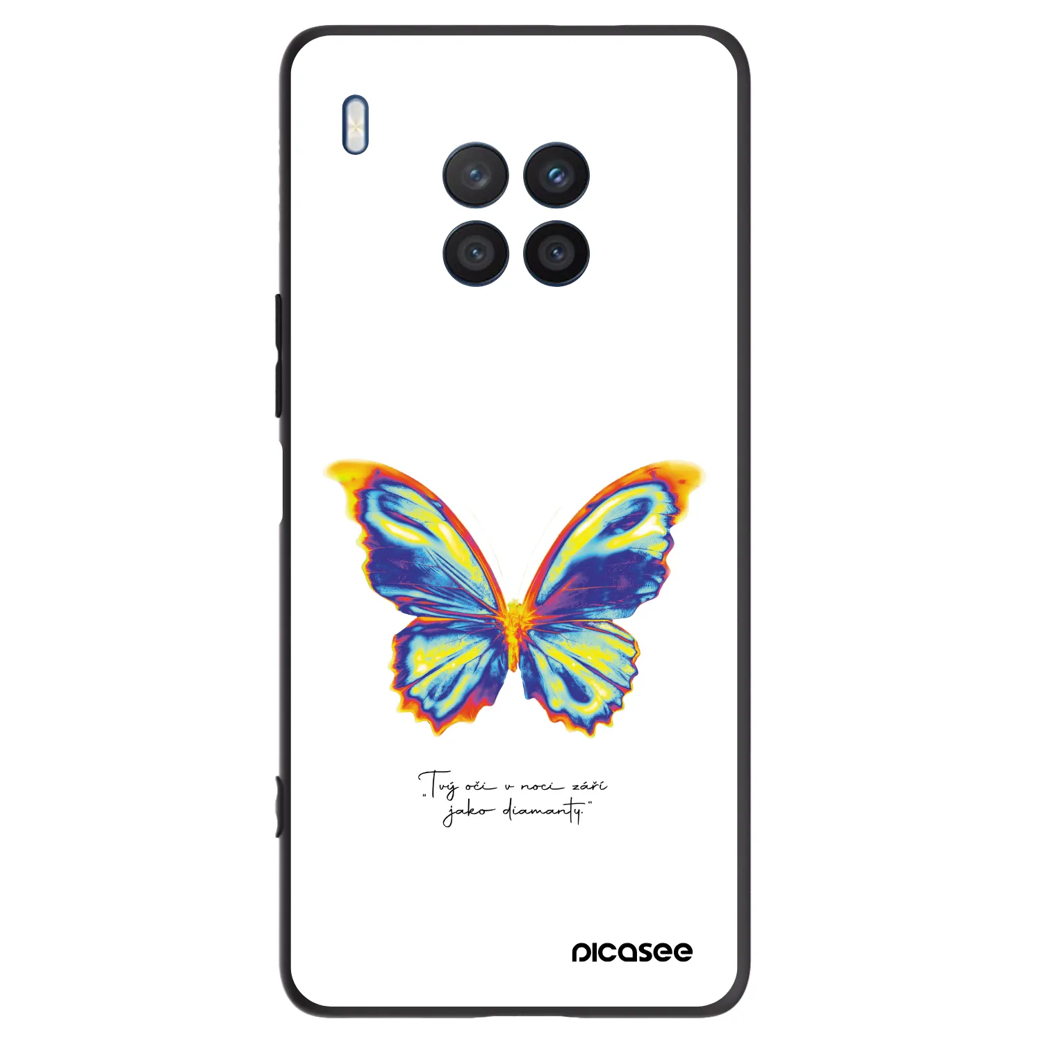 Picasee silikonowe czarne etui na Honor 50 Lite - Diamanty White