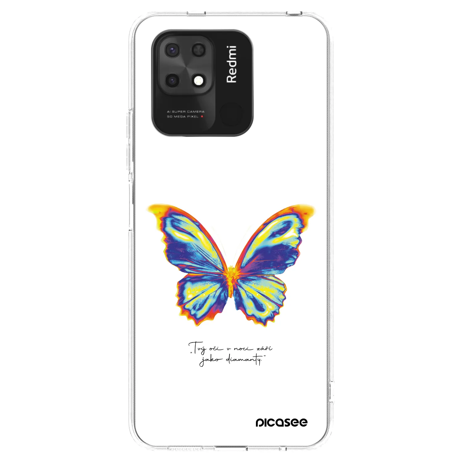Picasee silikonowe przeźroczyste etui na Xiaomi Redmi 10C - Diamanty White