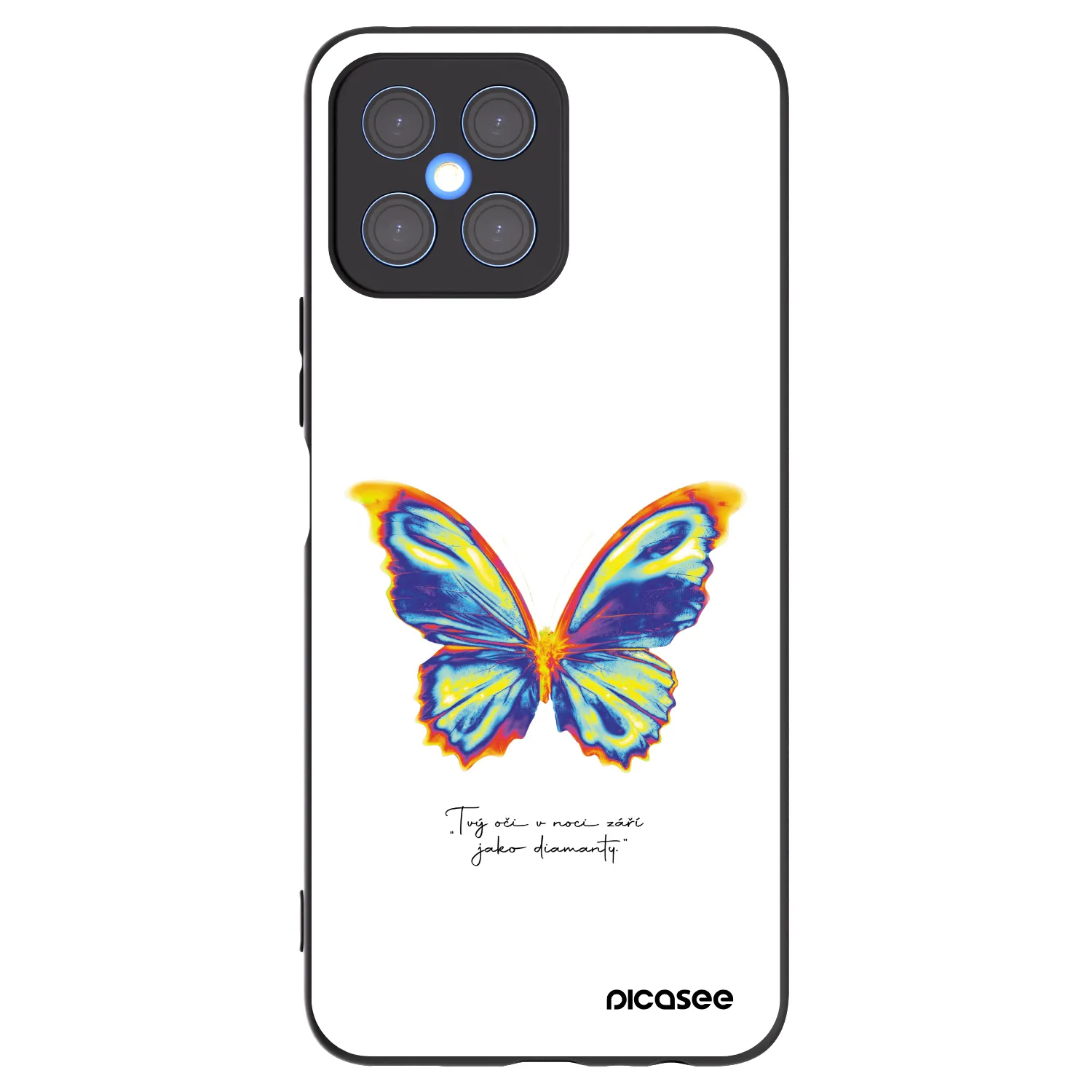 Picasee silikonowe czarne etui na Honor X8 4G - Diamanty White