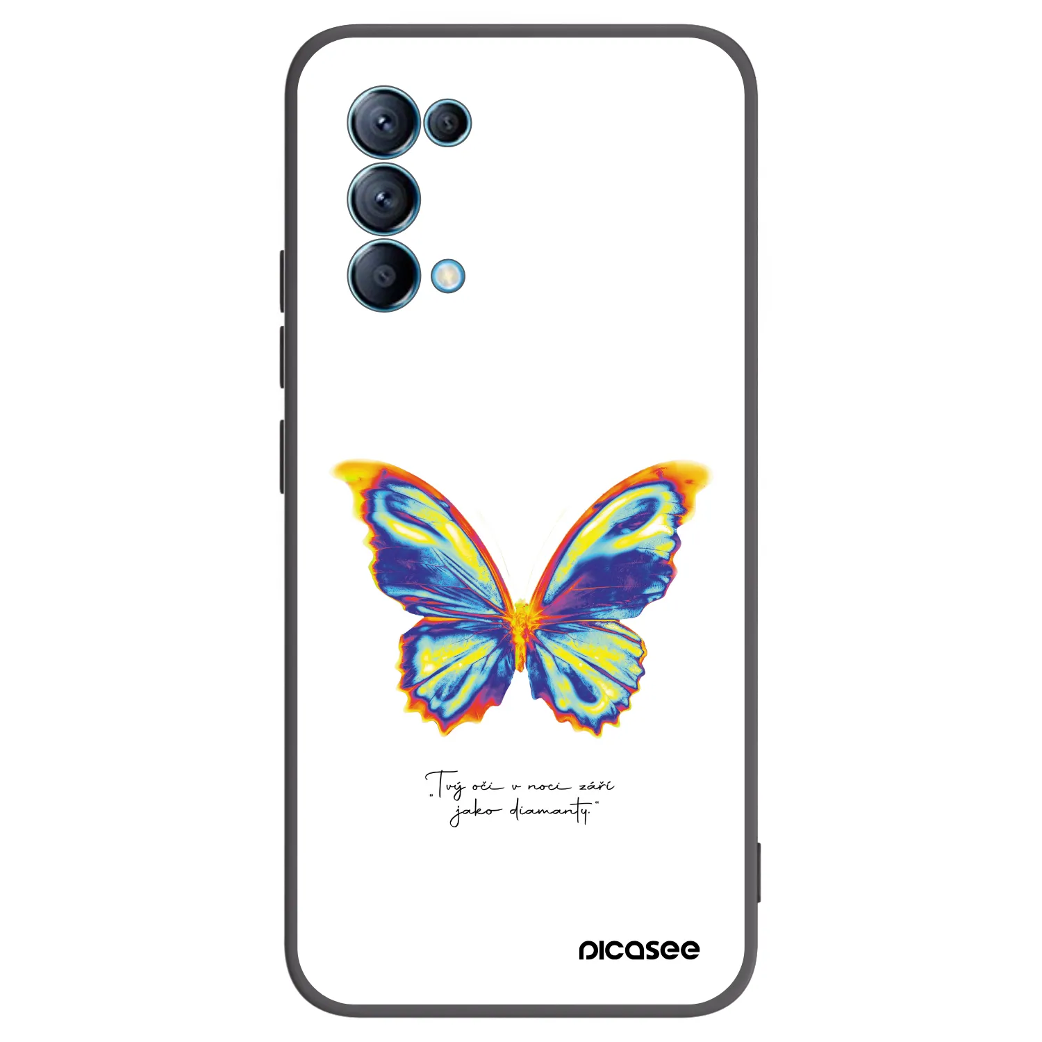 Picasee silikonowe czarne etui na OPPO Reno 5 5G - Diamanty White