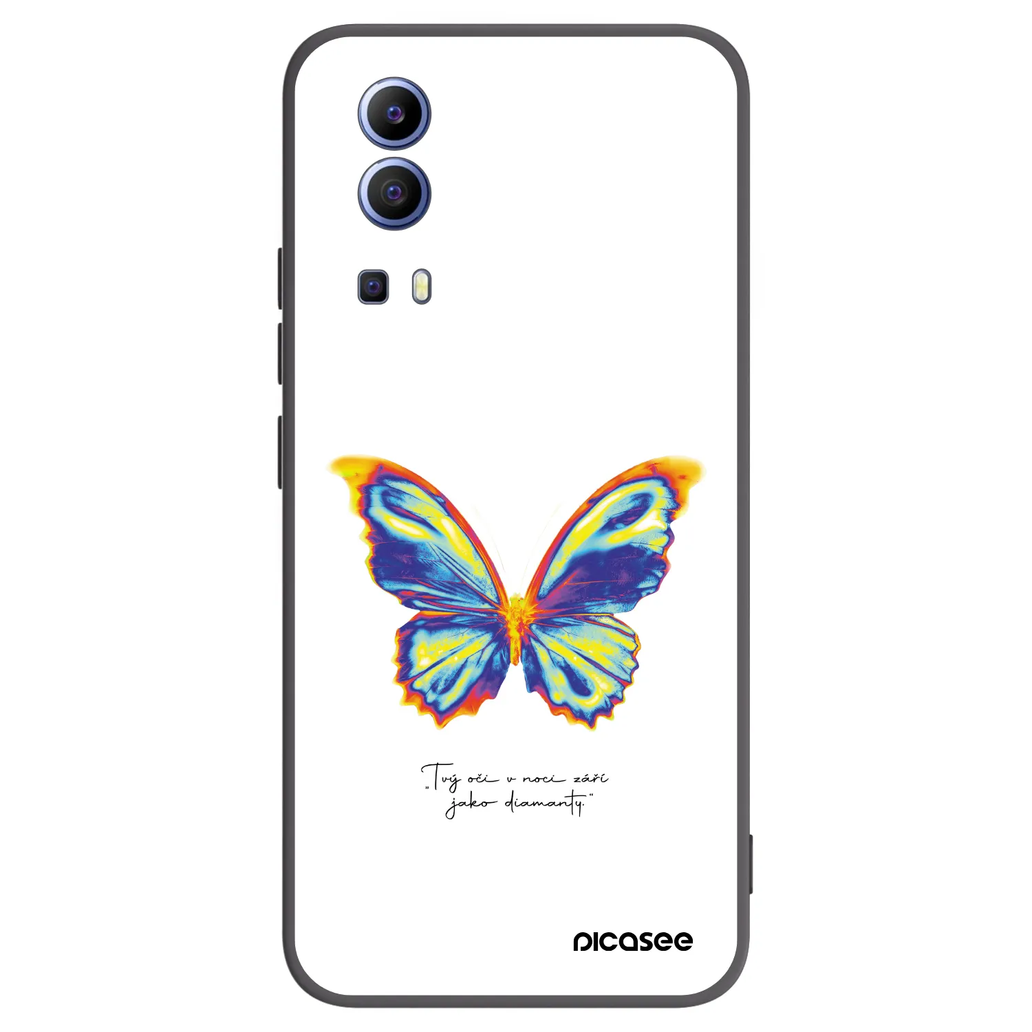 Picasee silikonowe czarne etui na Vivo Y52 5G - Diamanty White