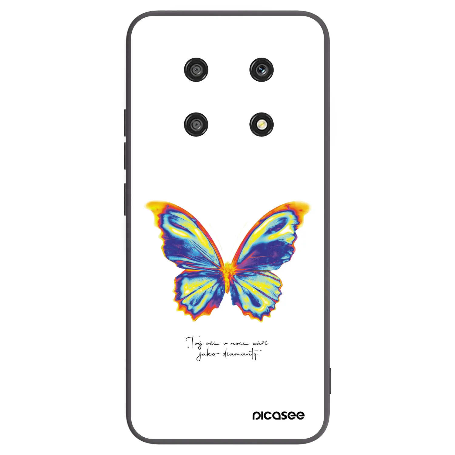 Picasee silikonowe czarne etui na Honor Magic4 Lite 5G - Diamanty White