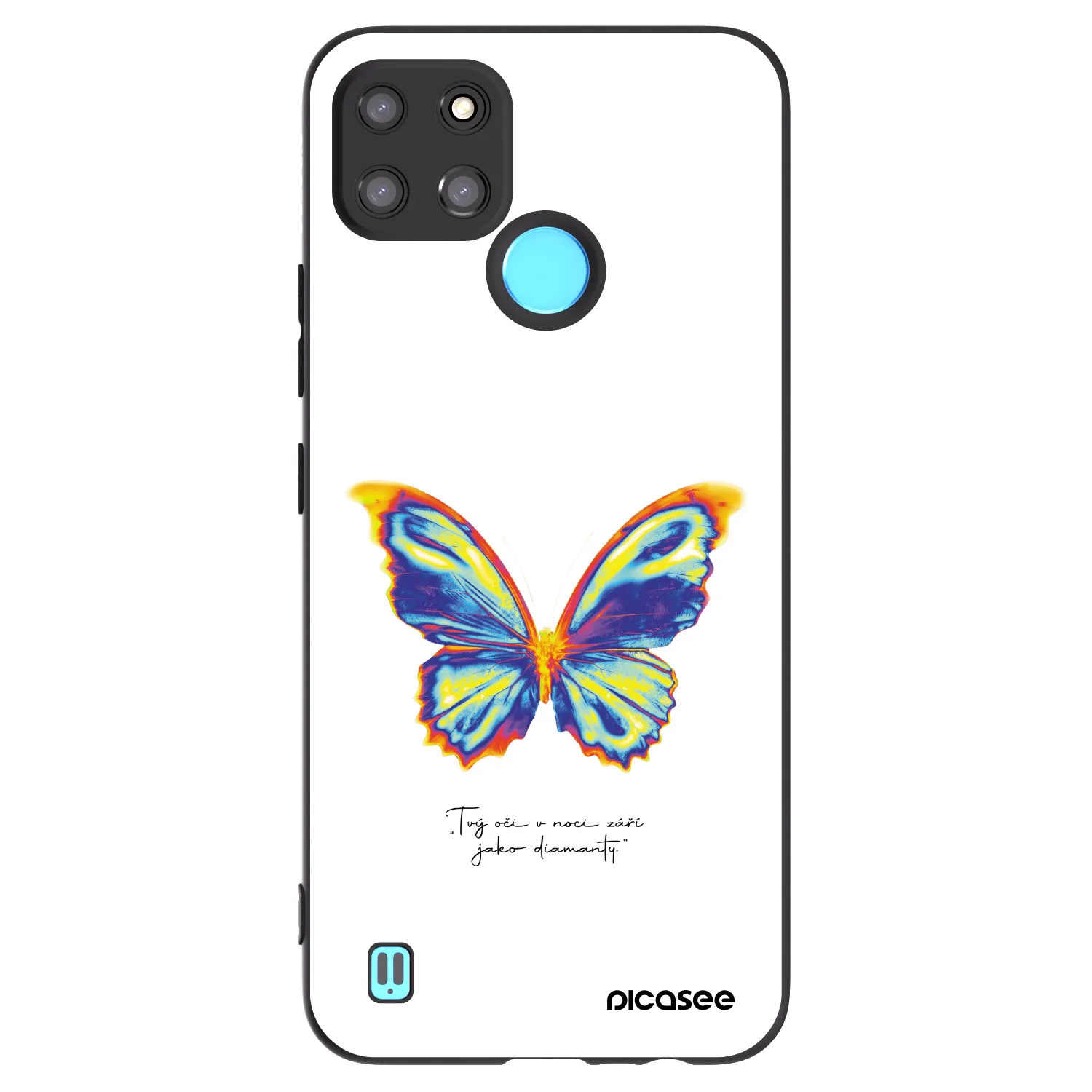Picasee silikonowe czarne etui na Realme C21Y - Diamanty White