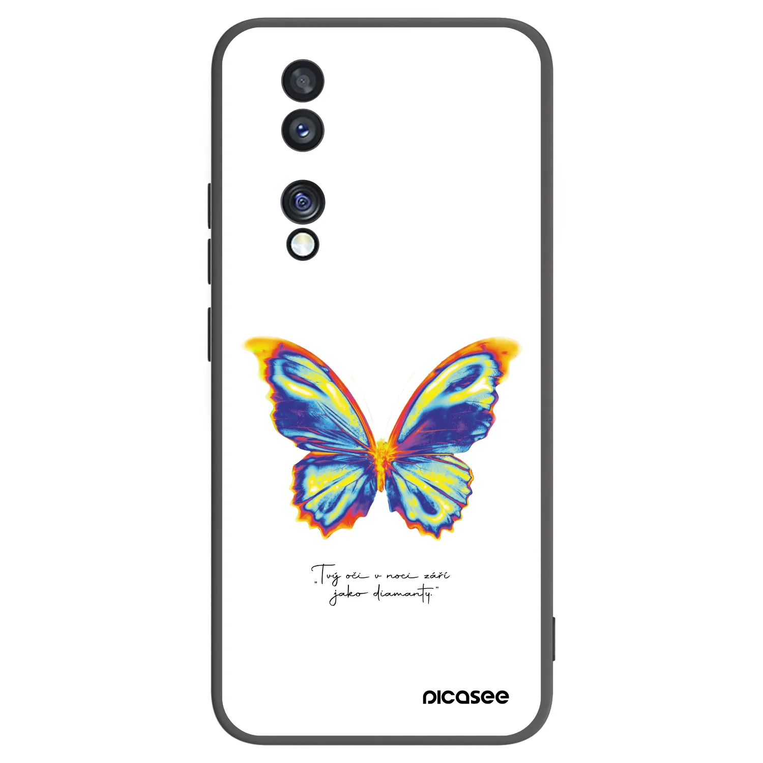 Picasee silikonowe czarne etui na Honor 70 - Diamanty White