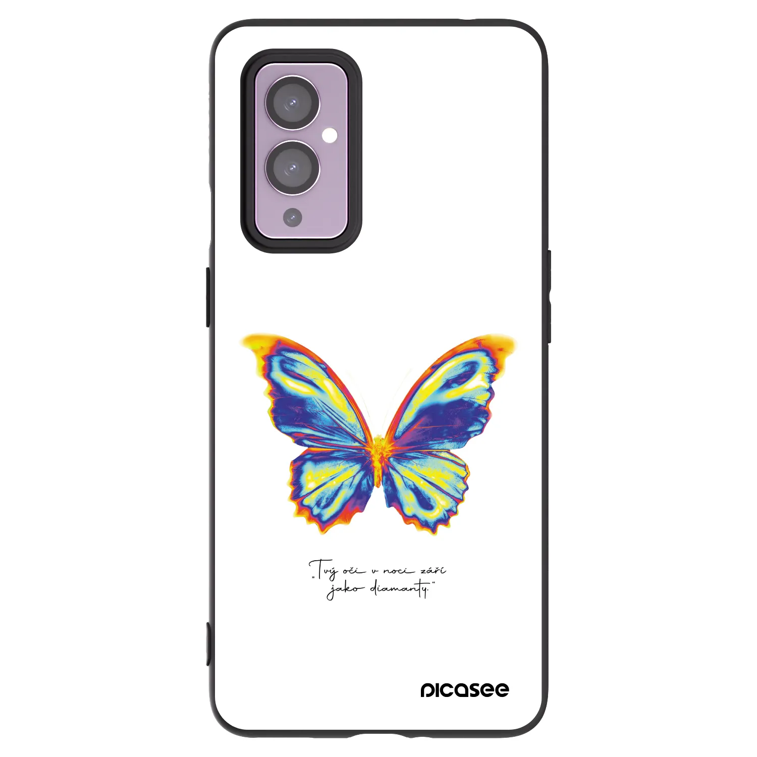 Picasee silikonowe czarne etui na OnePlus 9 - Diamanty White
