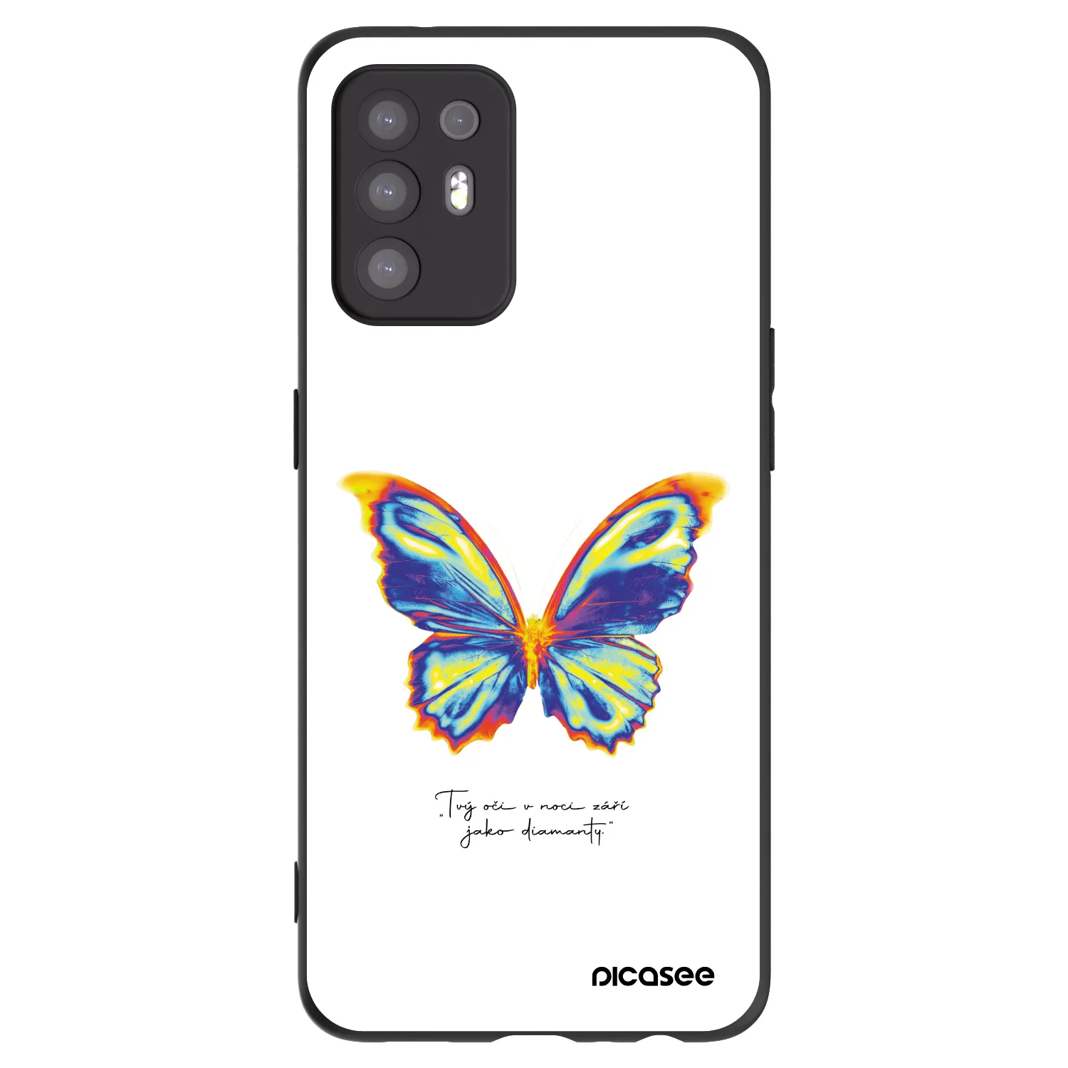 Picasee silikonowe czarne etui na OPPO A94 5G - Diamanty White
