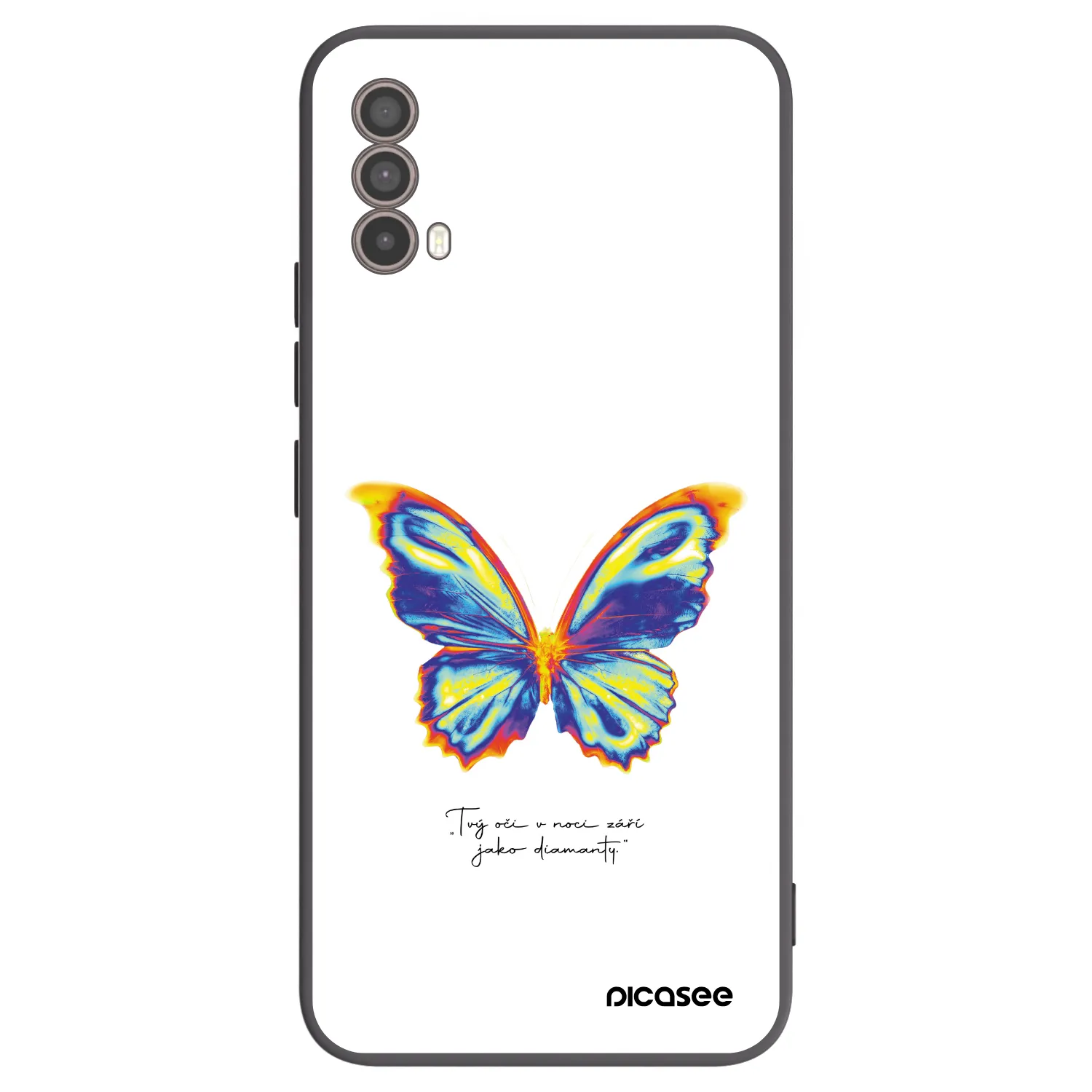 Picasee silikonowe czarne etui na Motorola Moto E40 - Diamanty White