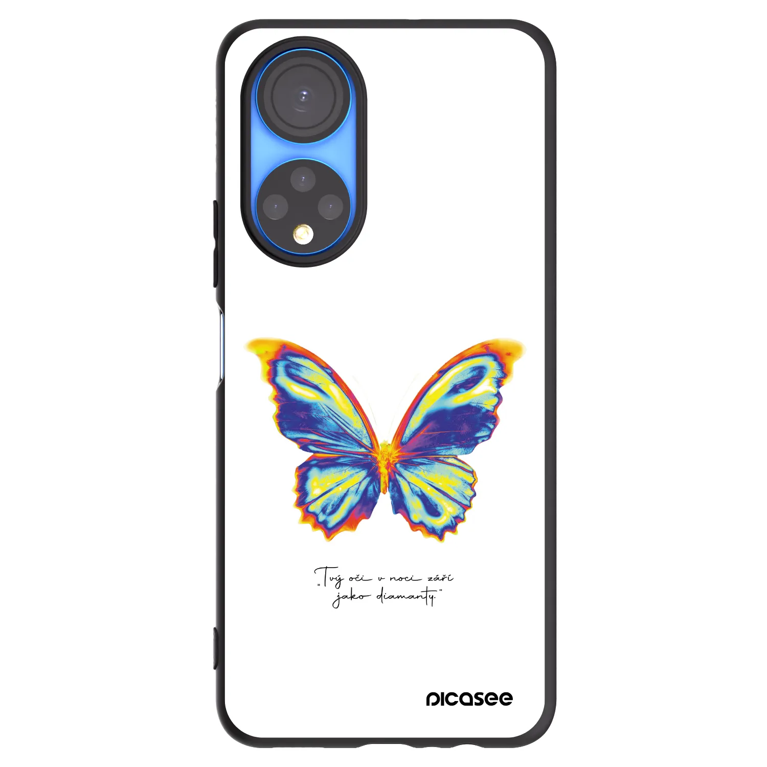 Picasee silikonowe czarne etui na Honor X7 - Diamanty White