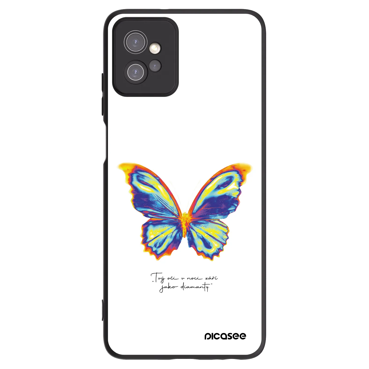 Picasee silikonowe czarne etui na Motorola Moto G32 - Diamanty White