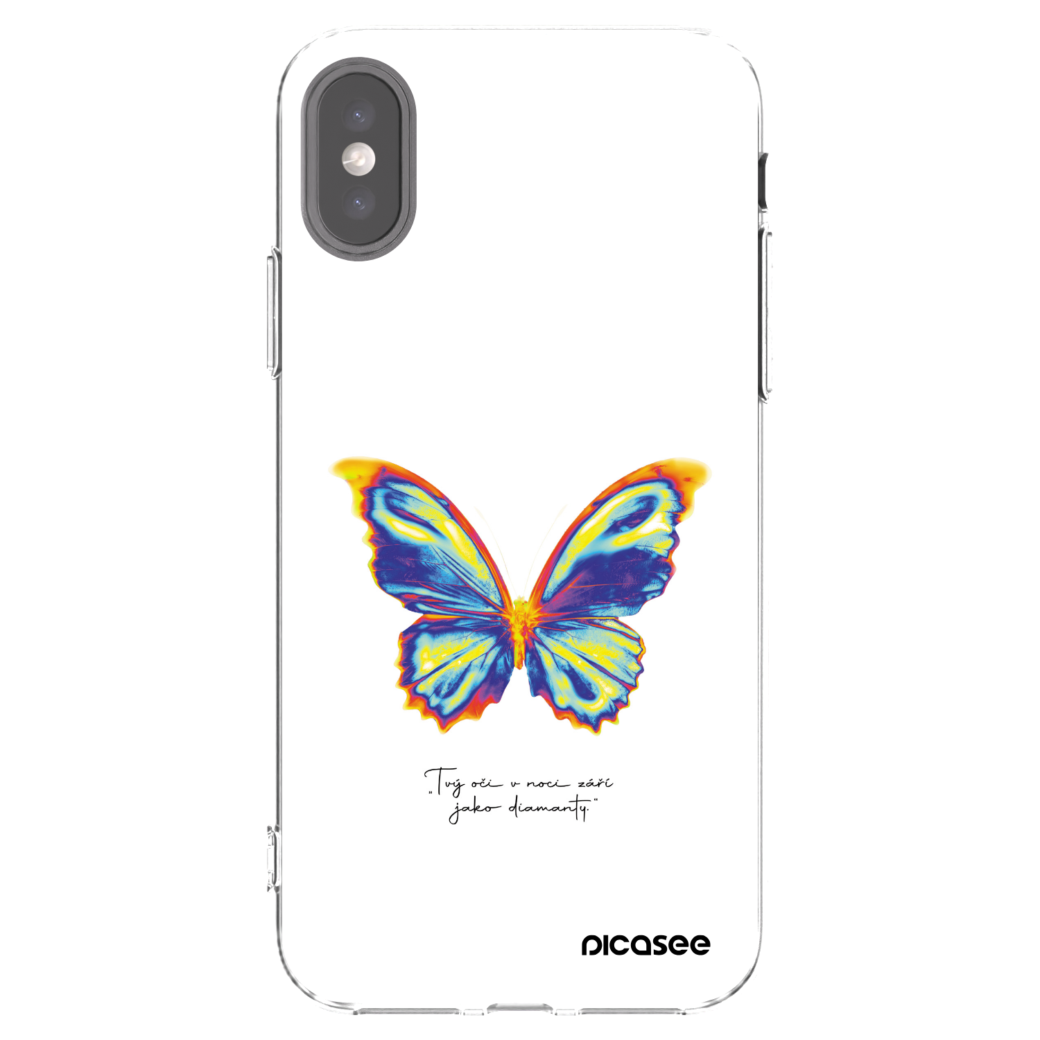Picasee silikonowe przeźroczyste etui na Apple iPhone X/XS - Diamanty White