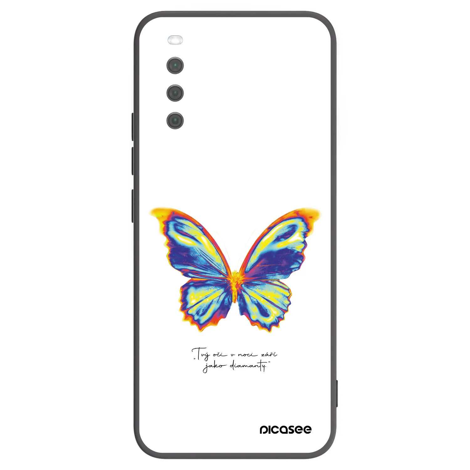 Picasee silikonowe czarne etui na Sony Xperia 10 III - Diamanty White