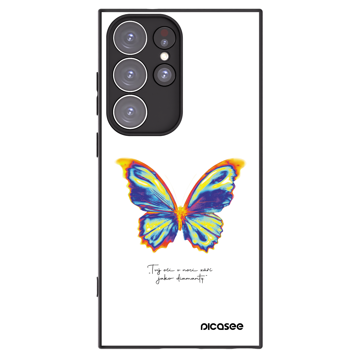 Picasee silikonowe czarne etui na Samsung Galaxy S23 Ultra 5G - Diamanty White