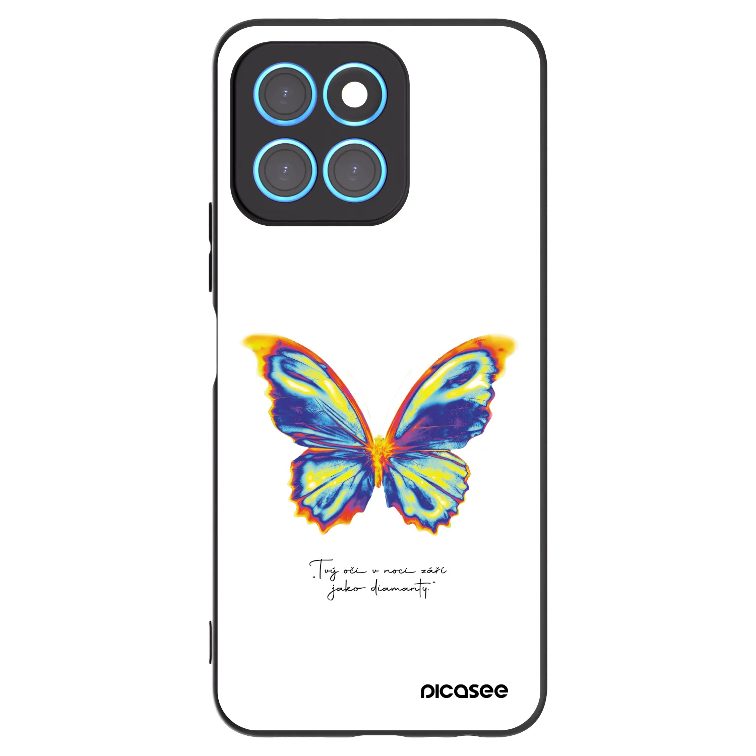 Picasee silikonowe czarne etui na Honor X6 - Diamanty White