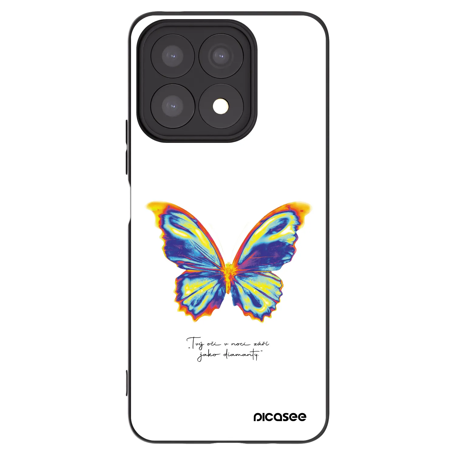 Picasee silikonowe czarne etui na Honor X8a - Diamanty White