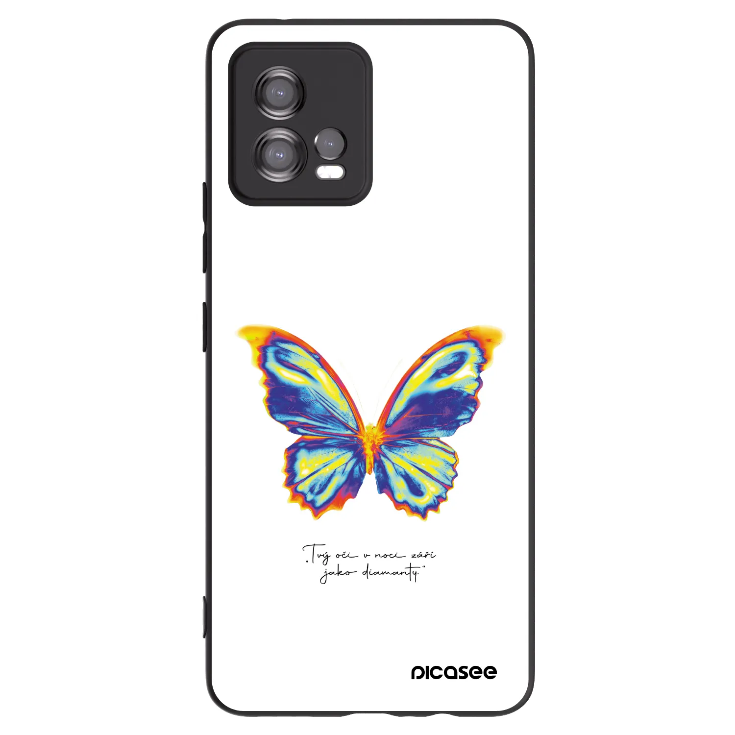 Picasee silikonowe czarne etui na Motorola Moto G72 - Diamanty White