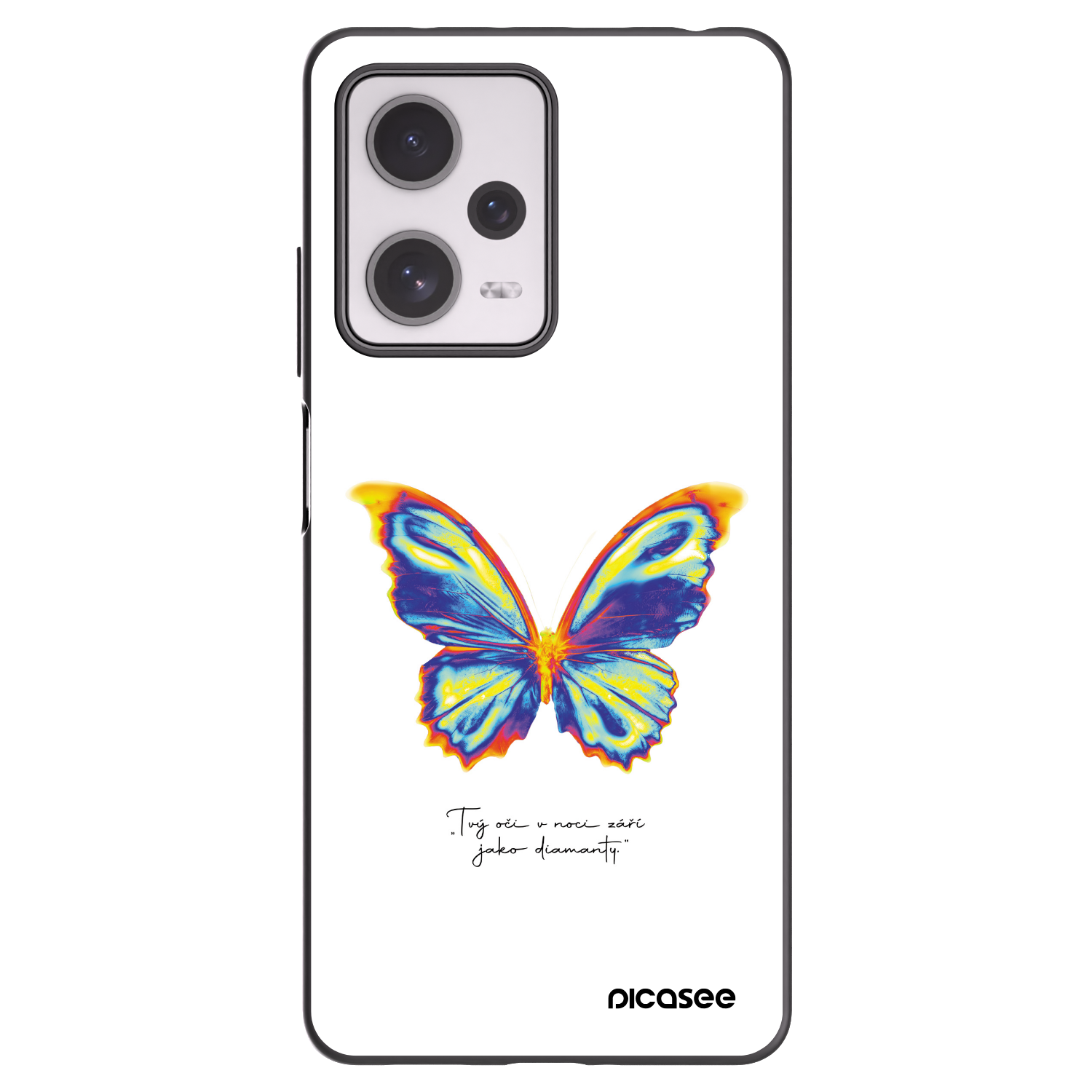 Picasee silikonowe czarne etui na Xiaomi Redmi Note 12 Pro+ 5G - Diamanty White