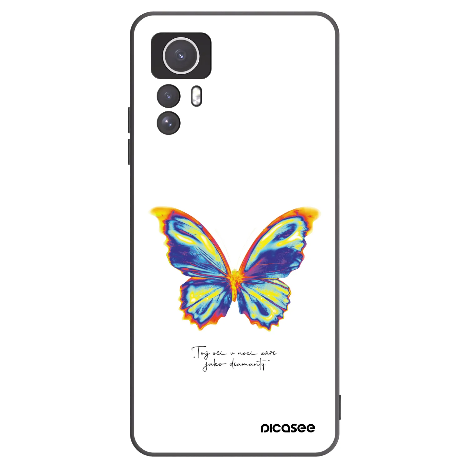 Picasee silikonowe czarne etui na Xiaomi Redmi Note 12S - Diamanty White