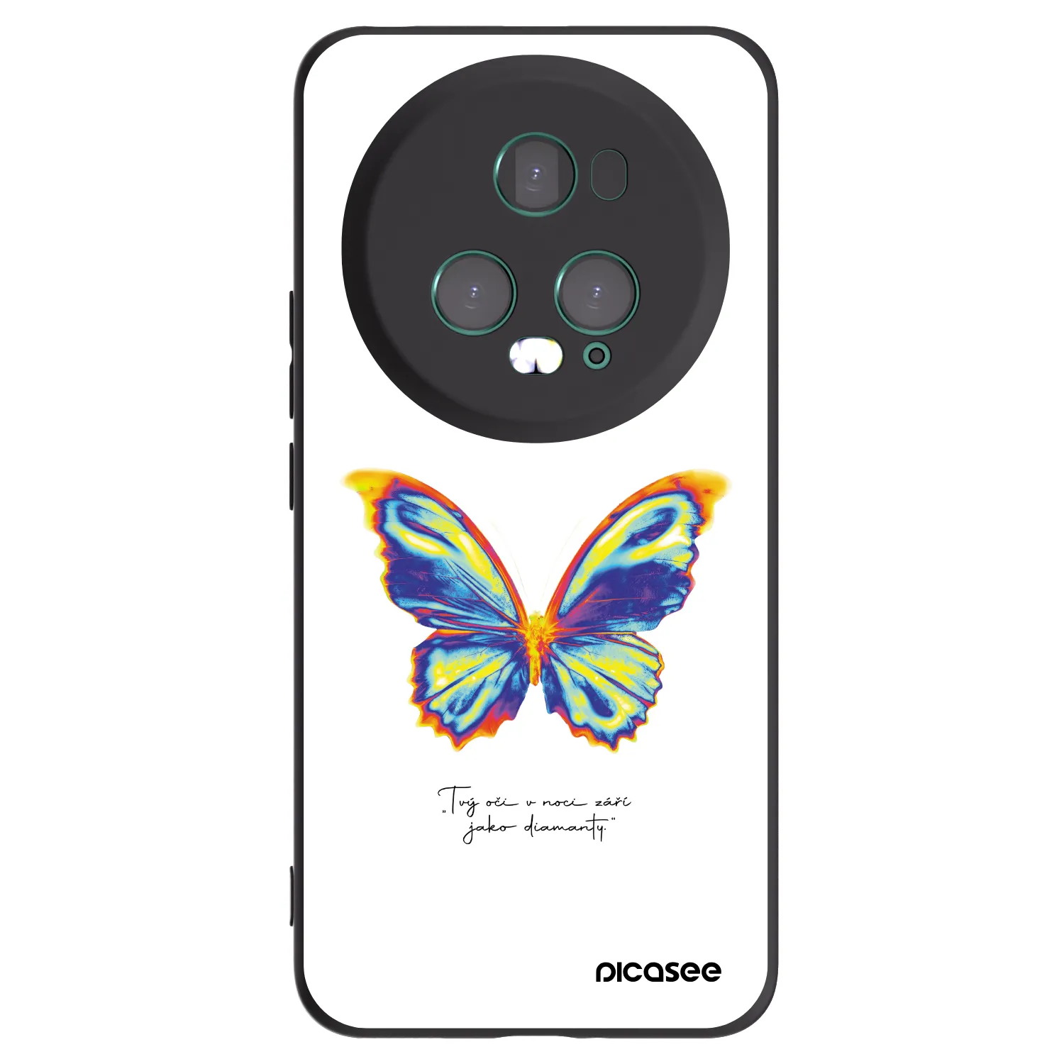 Picasee silikonowe czarne etui na Honor Magic5 Pro - Diamanty White
