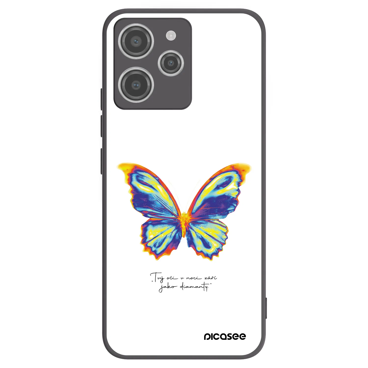 Picasee silikonowe czarne etui na Xiaomi Redmi 12 4G - Diamanty White
