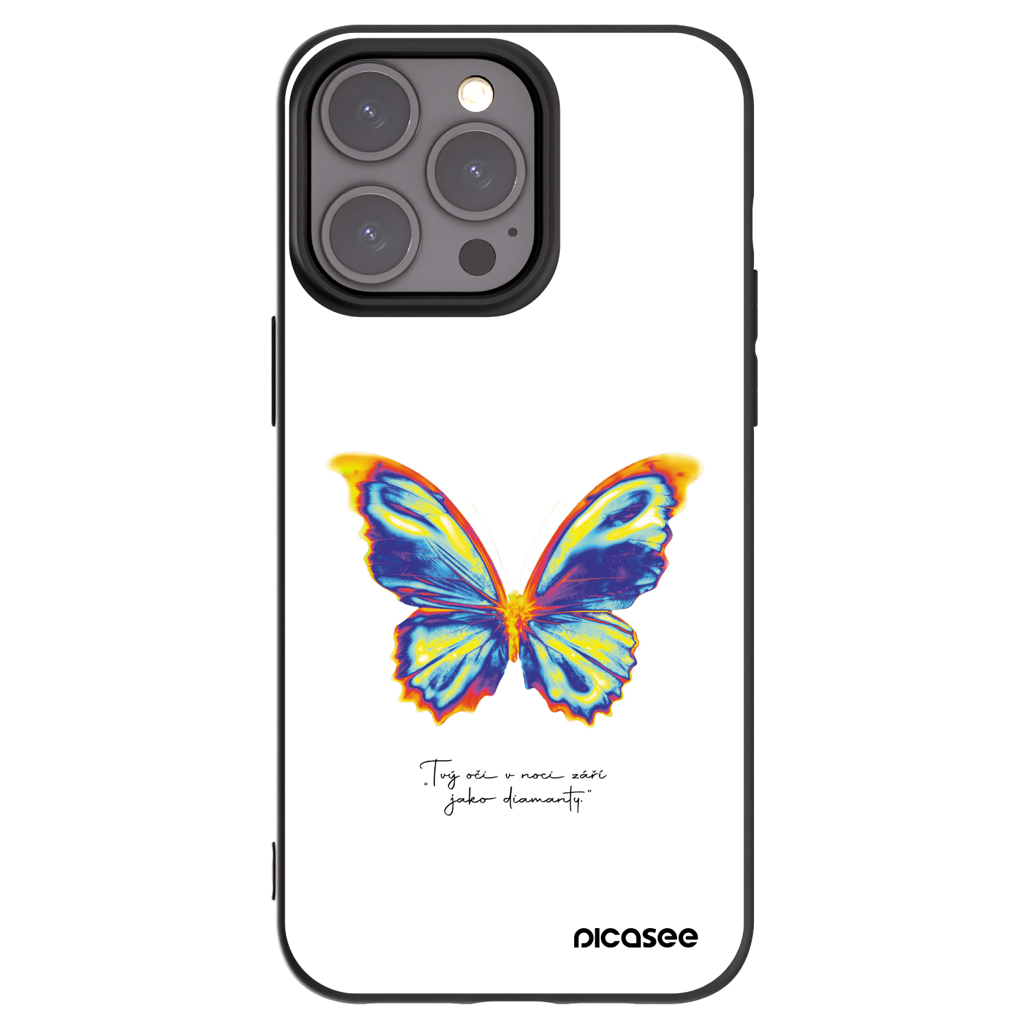 Picasee silikonowe czarne etui na Apple iPhone 15 Pro Max - Diamanty White