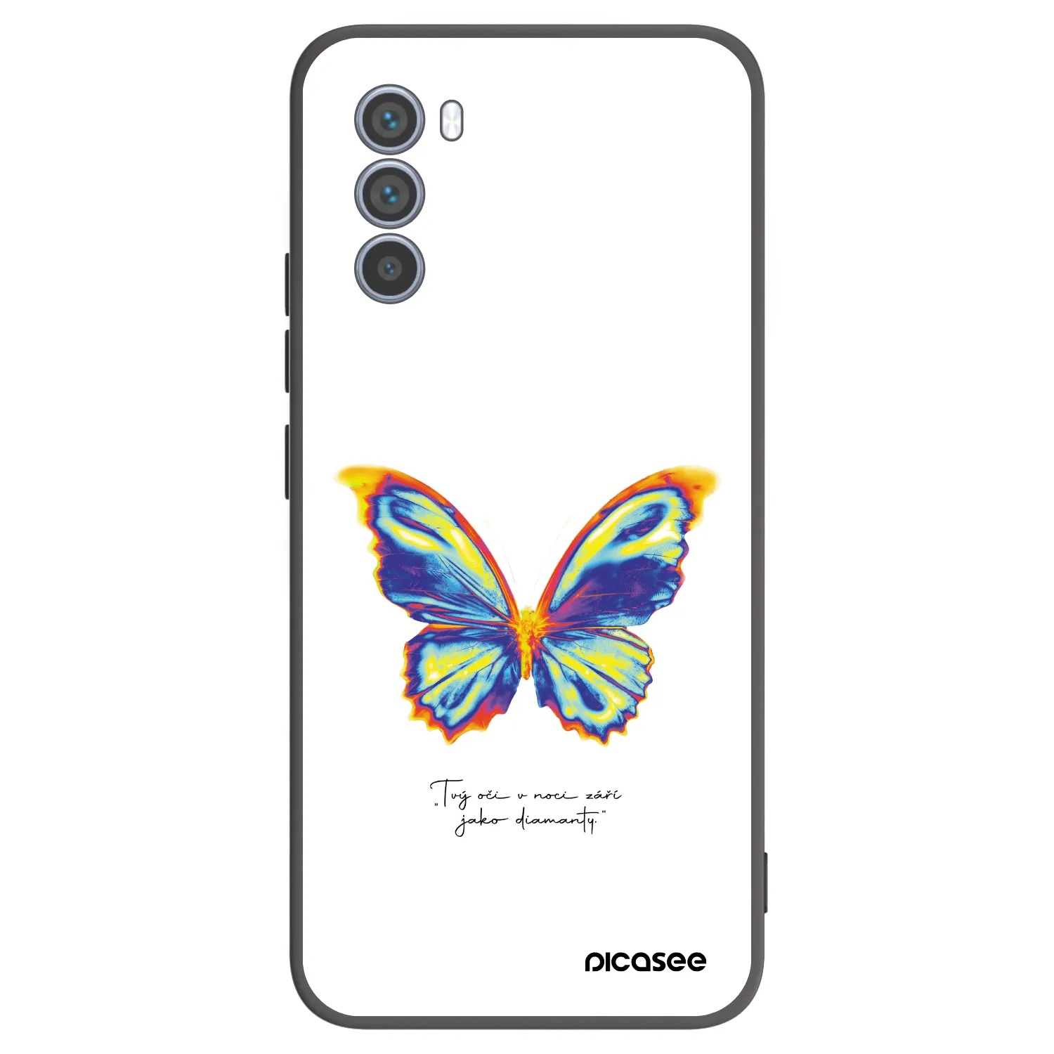 Picasee silikonowe czarne etui na Motorola Moto G62 - Diamanty White